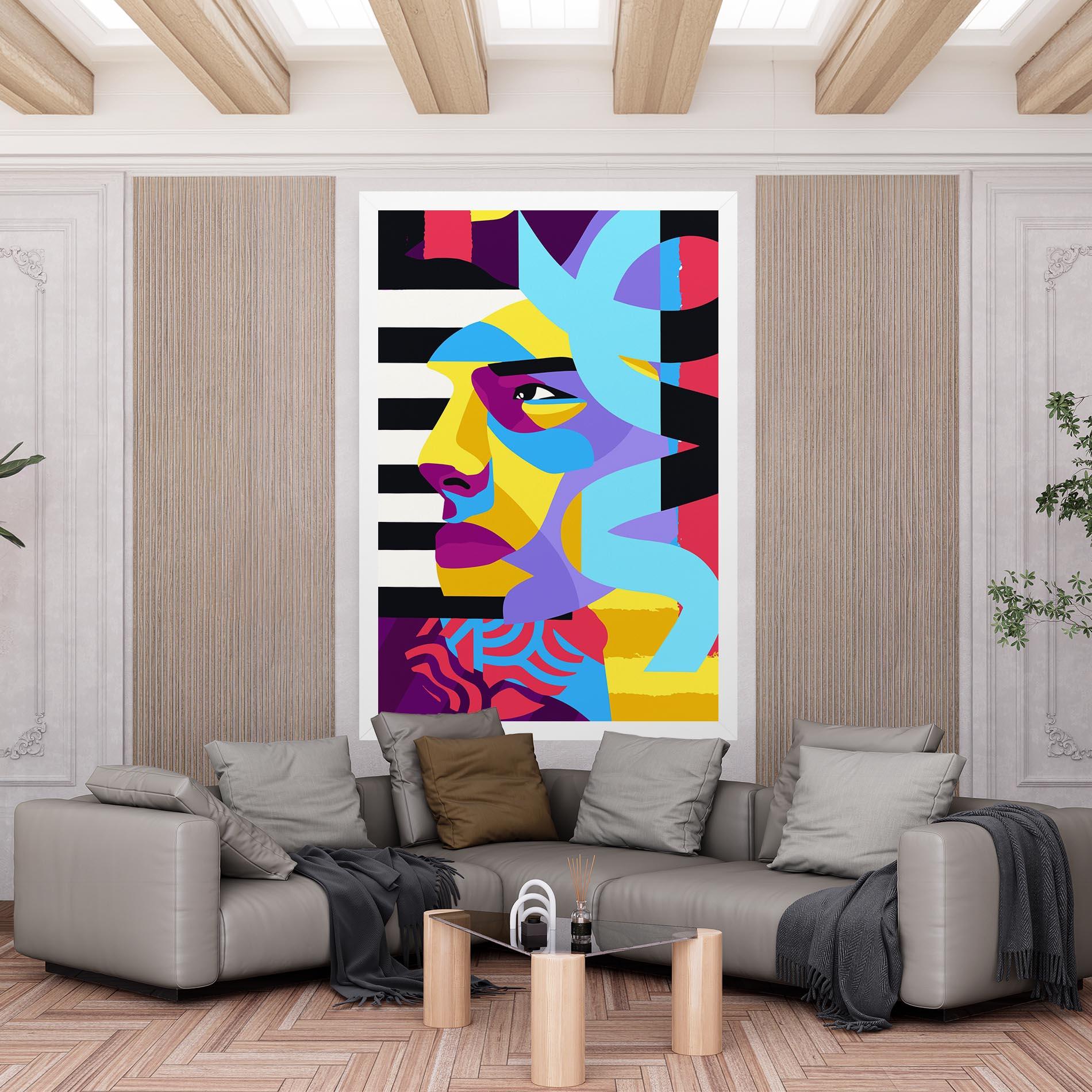 Obraz na Płótnie Abstract Male Face mockup 6