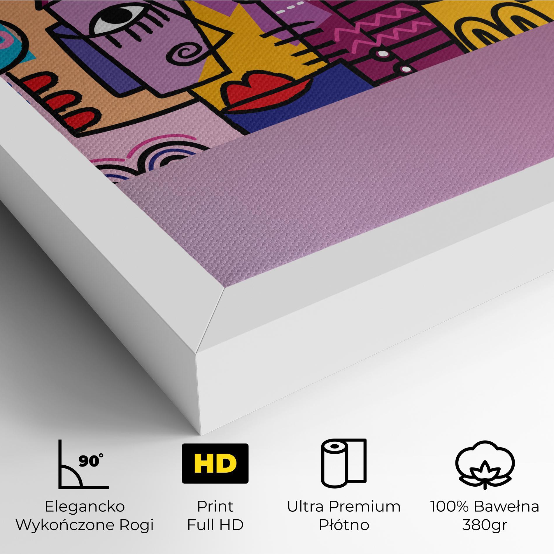 Obraz na Płótnie Face Group Purple mockup 4