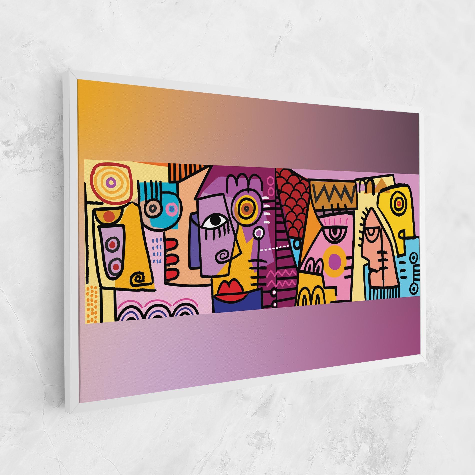 Obraz na Płótnie Face Group Purple mockup 1