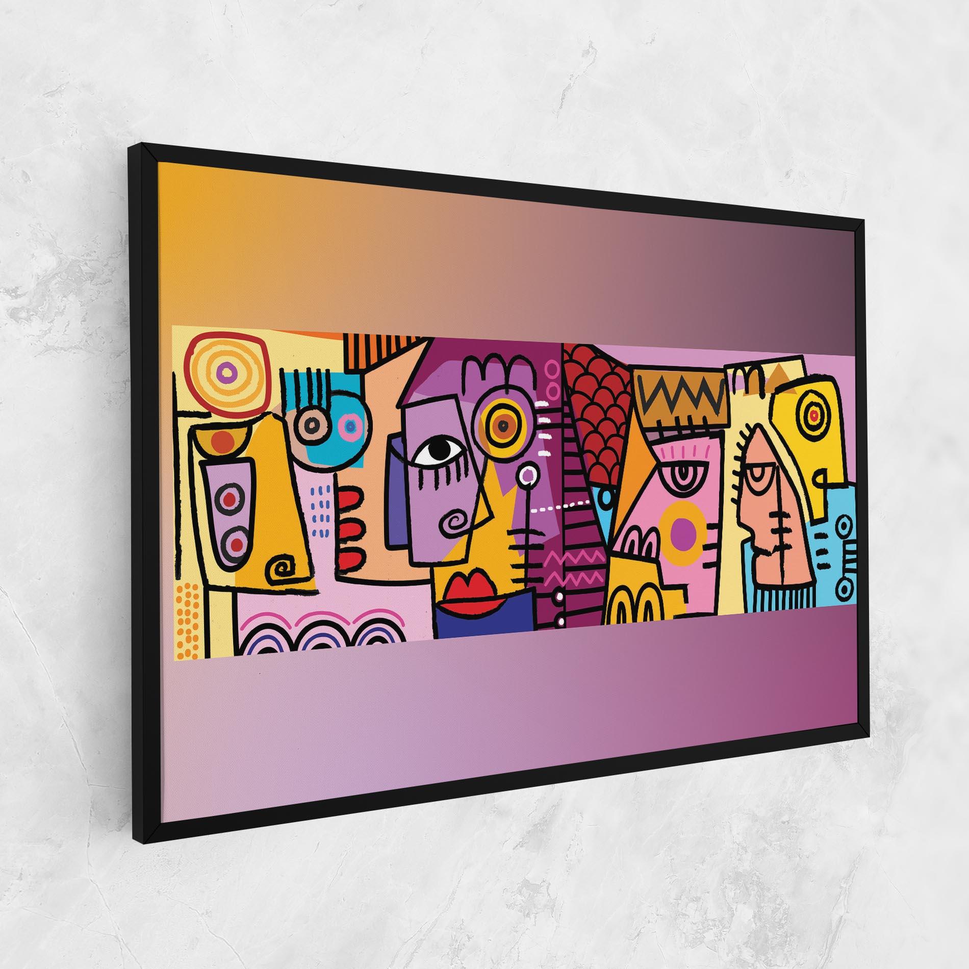 Obraz na Płótnie Face Group Purple mockup 1