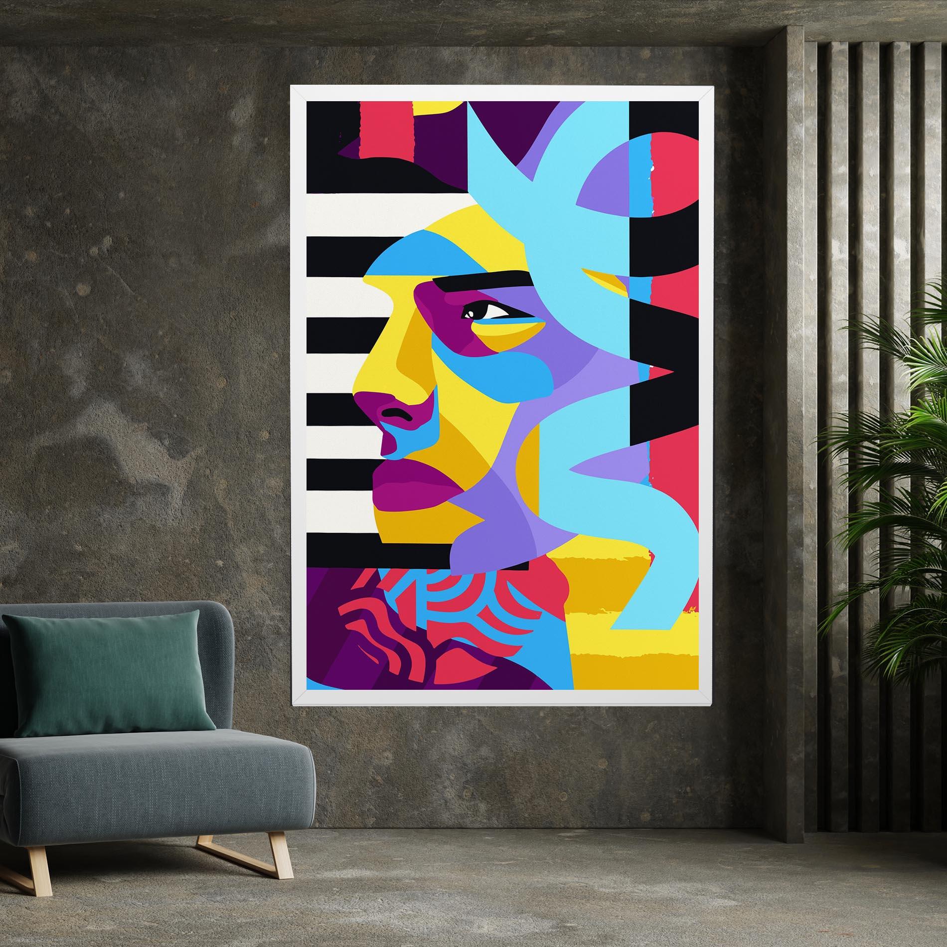 Obraz na Płótnie Abstract Male Face mockup 7