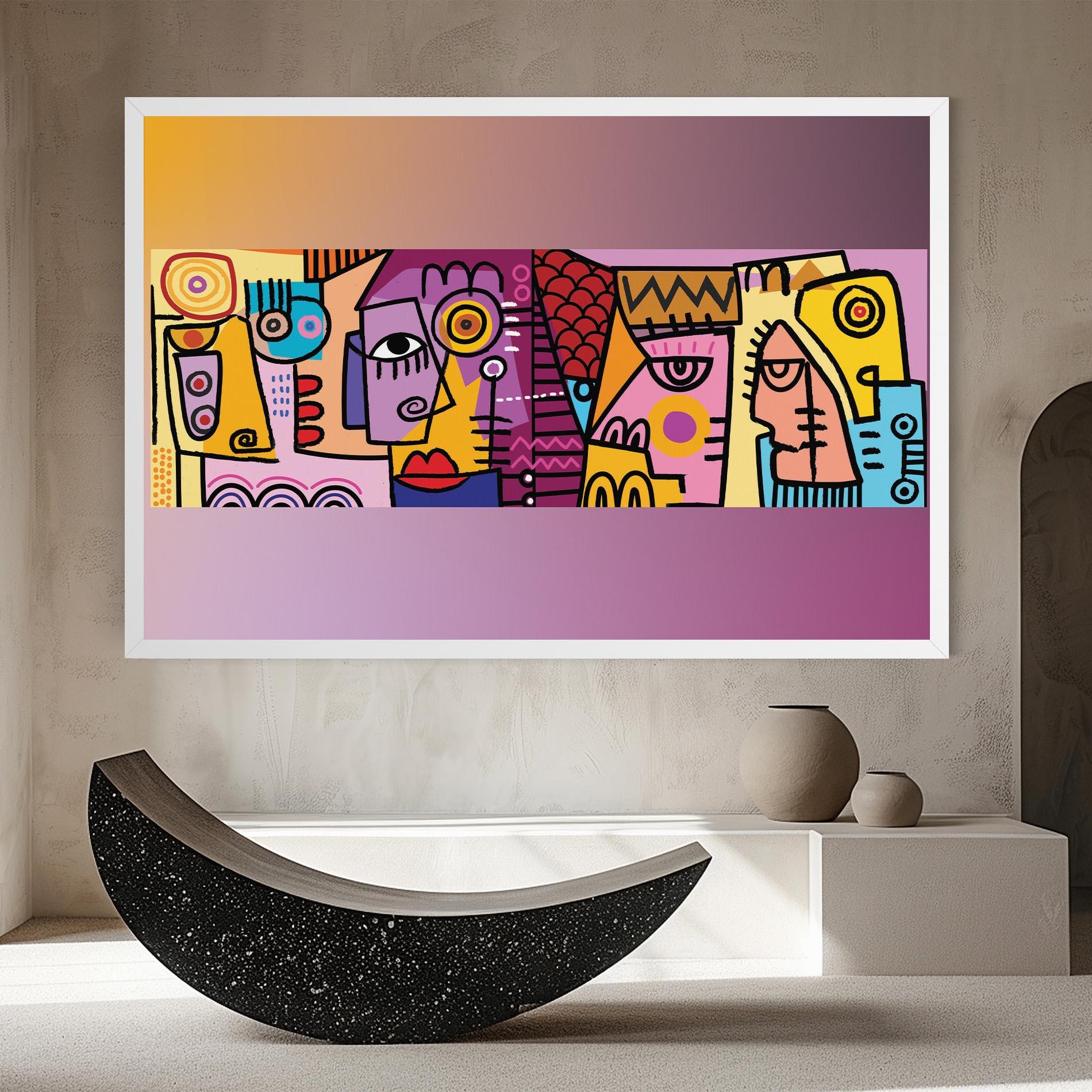 Obraz na Płótnie Face Group Purple mockup 8