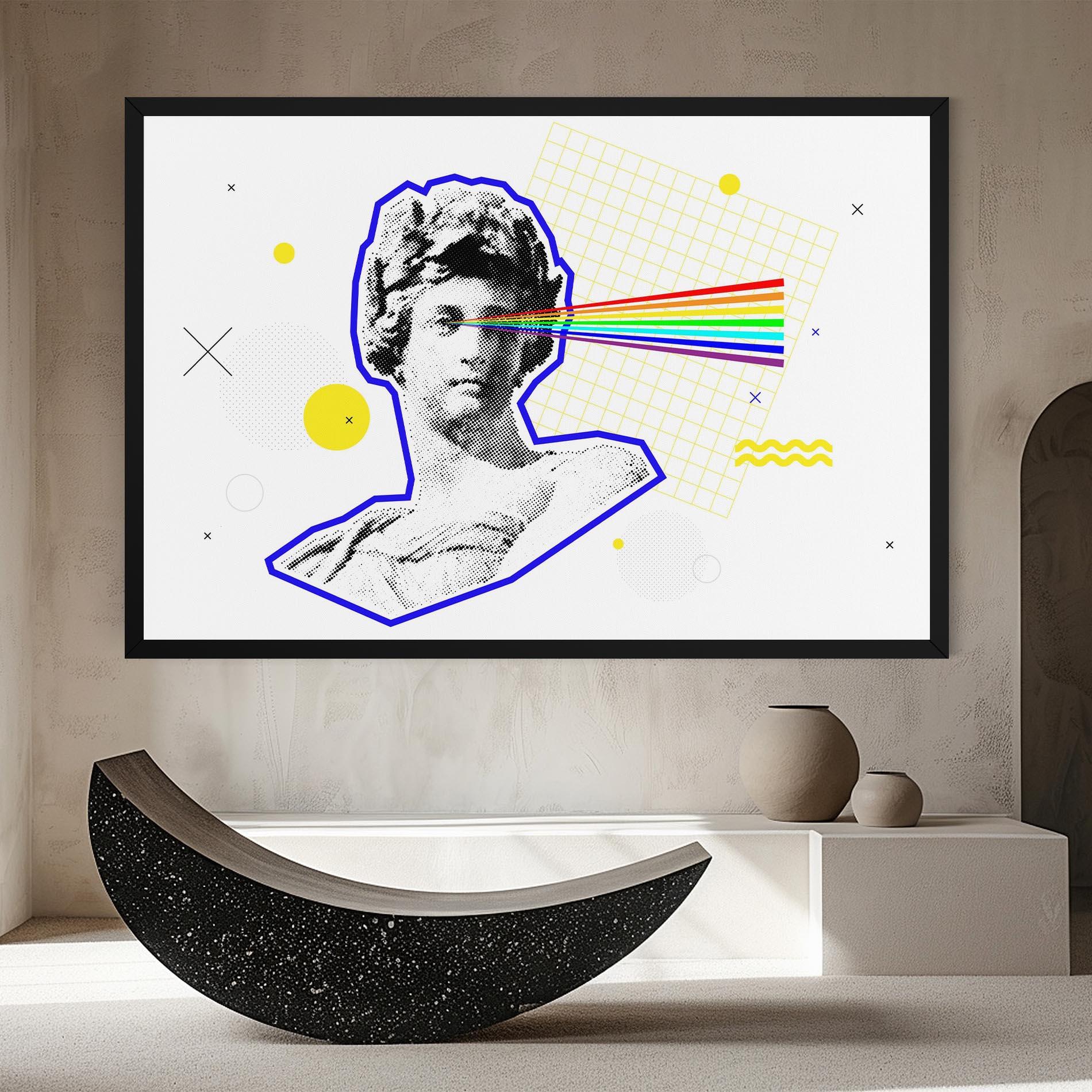 Obraz na Płótnie Rainbow Statue mockup 8