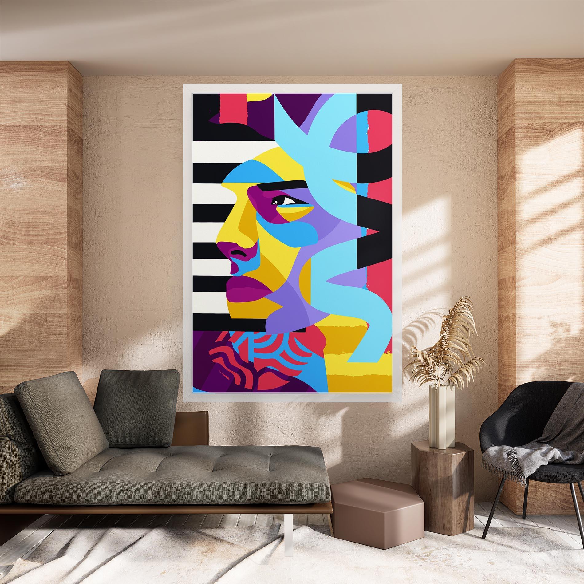 Obraz na Płótnie Abstract Male Face mockup 8