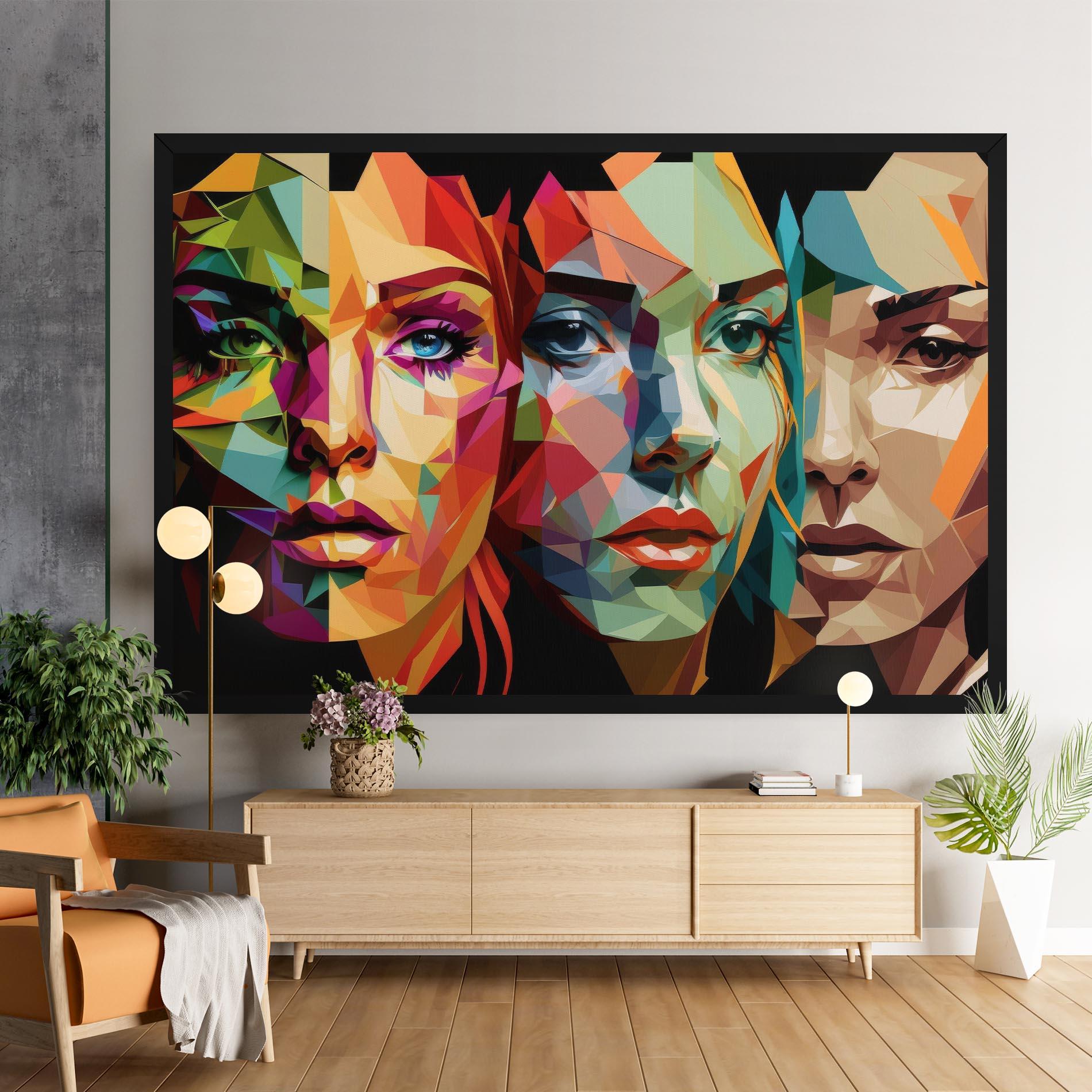 Obraz na Płótnie Women Face Collage mockup 9