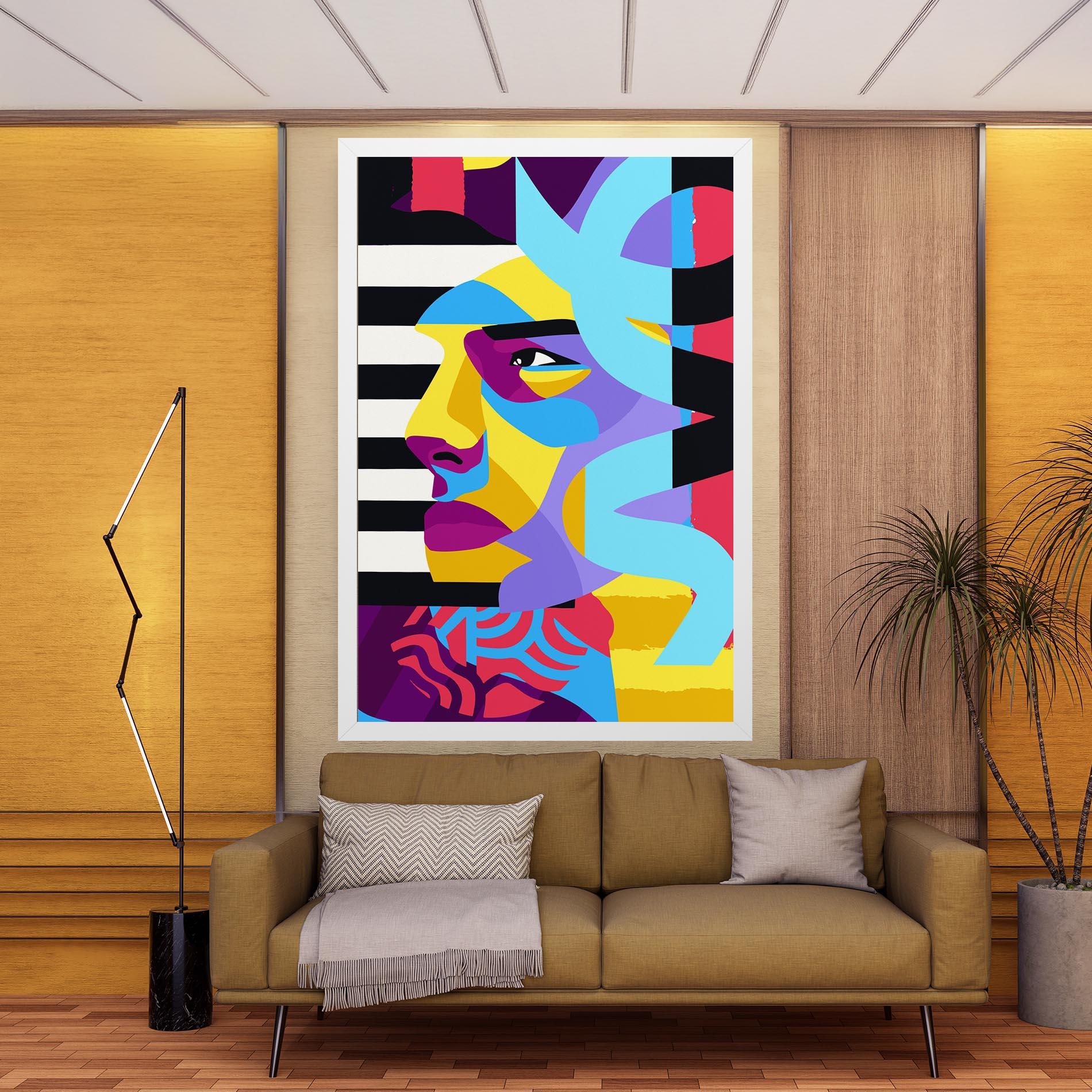 Obraz na Płótnie Abstract Male Face mockup 9