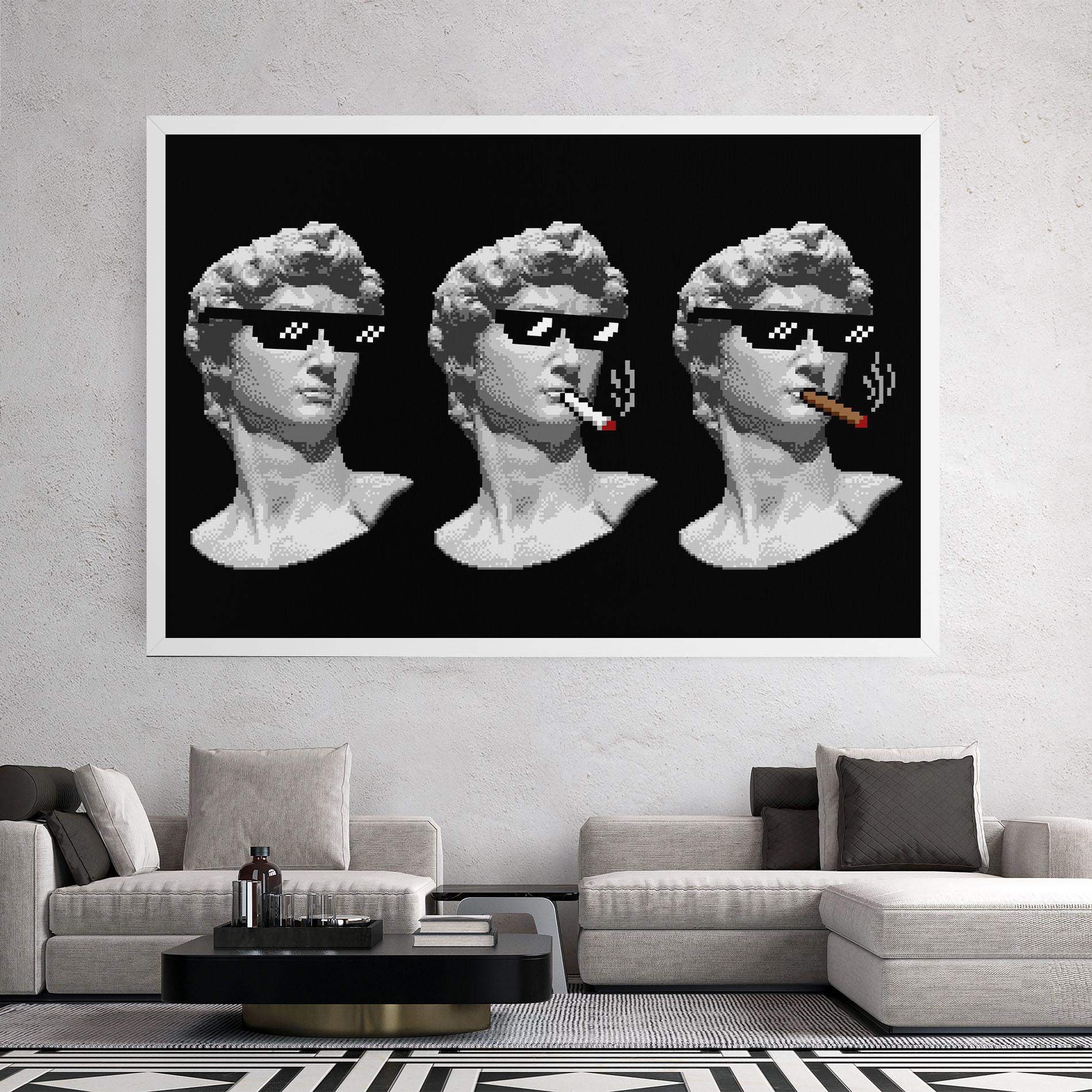 Obraz na Płótnie Statue Smoking mockup 2