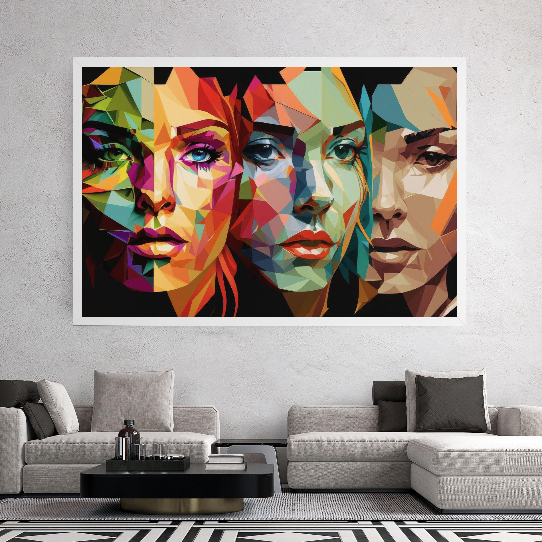 Obraz na Płótnie Women Face Collage mockup 2