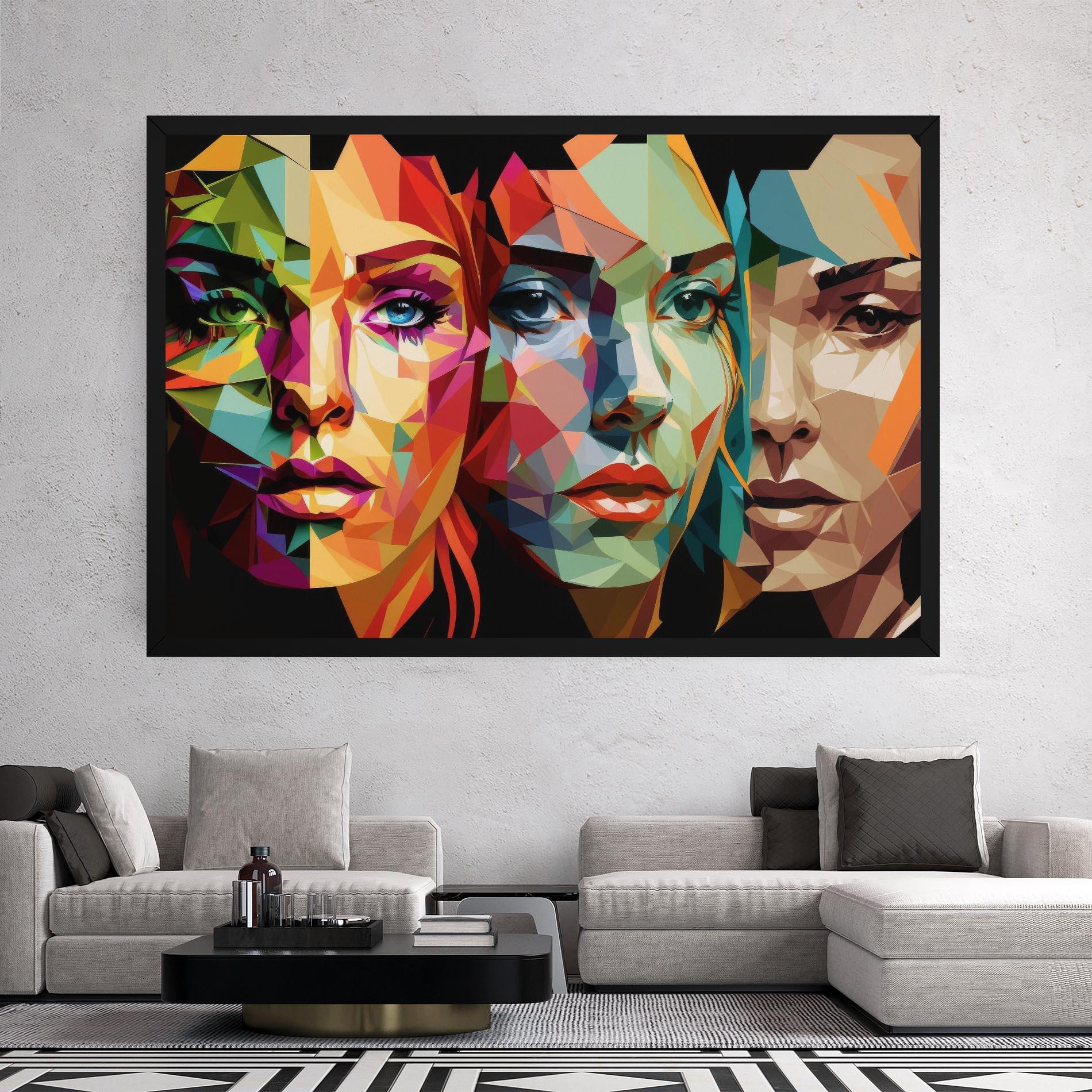 Obraz na Płótnie Women Face Collage mockup 2