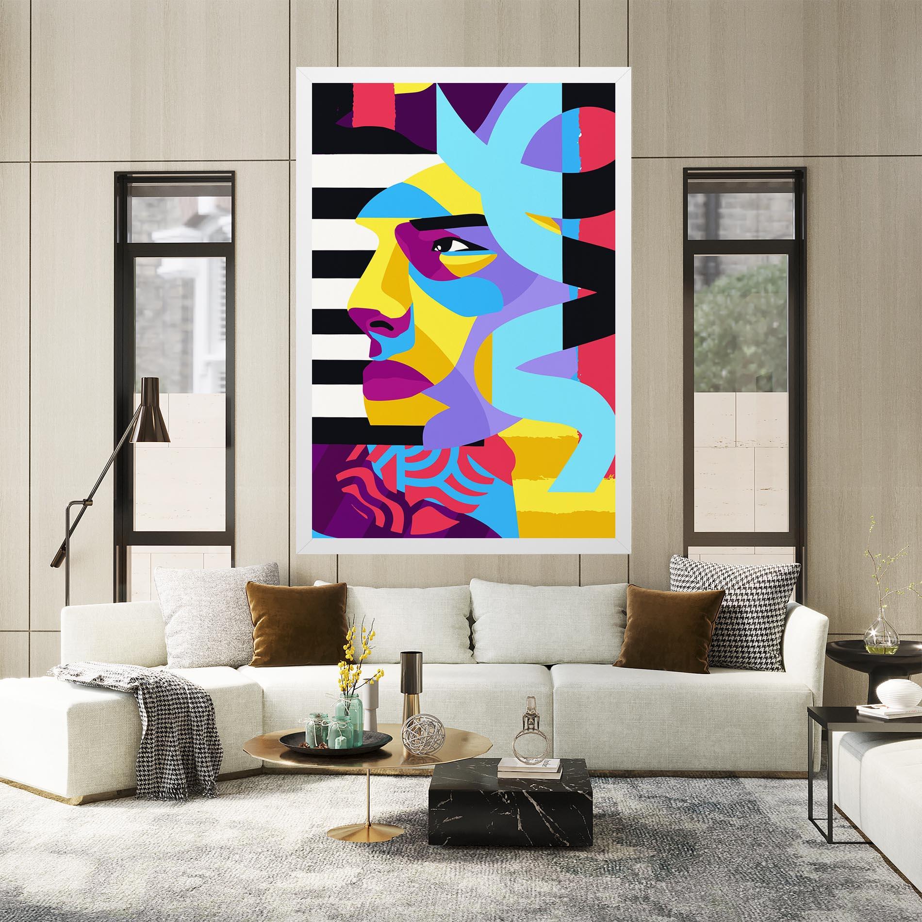 Obraz na Płótnie Abstract Male Face mockup 2