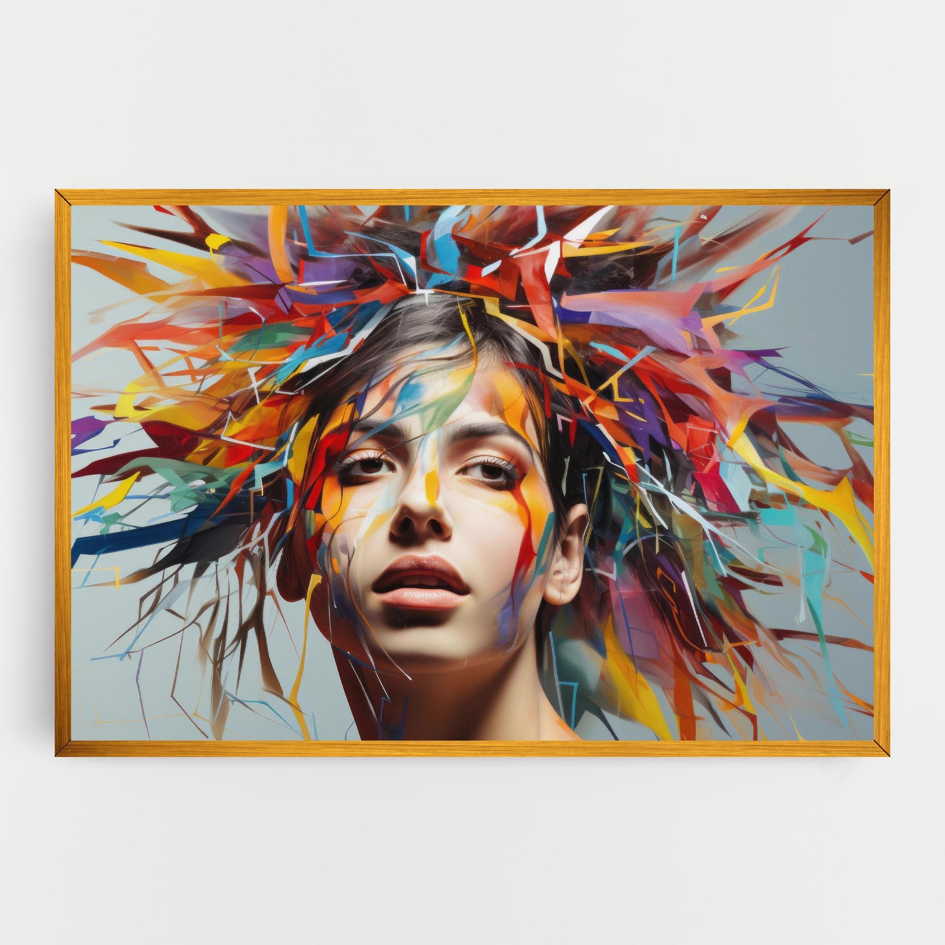 Obraz na Płótnie Colorful Paint Hair mockup 0