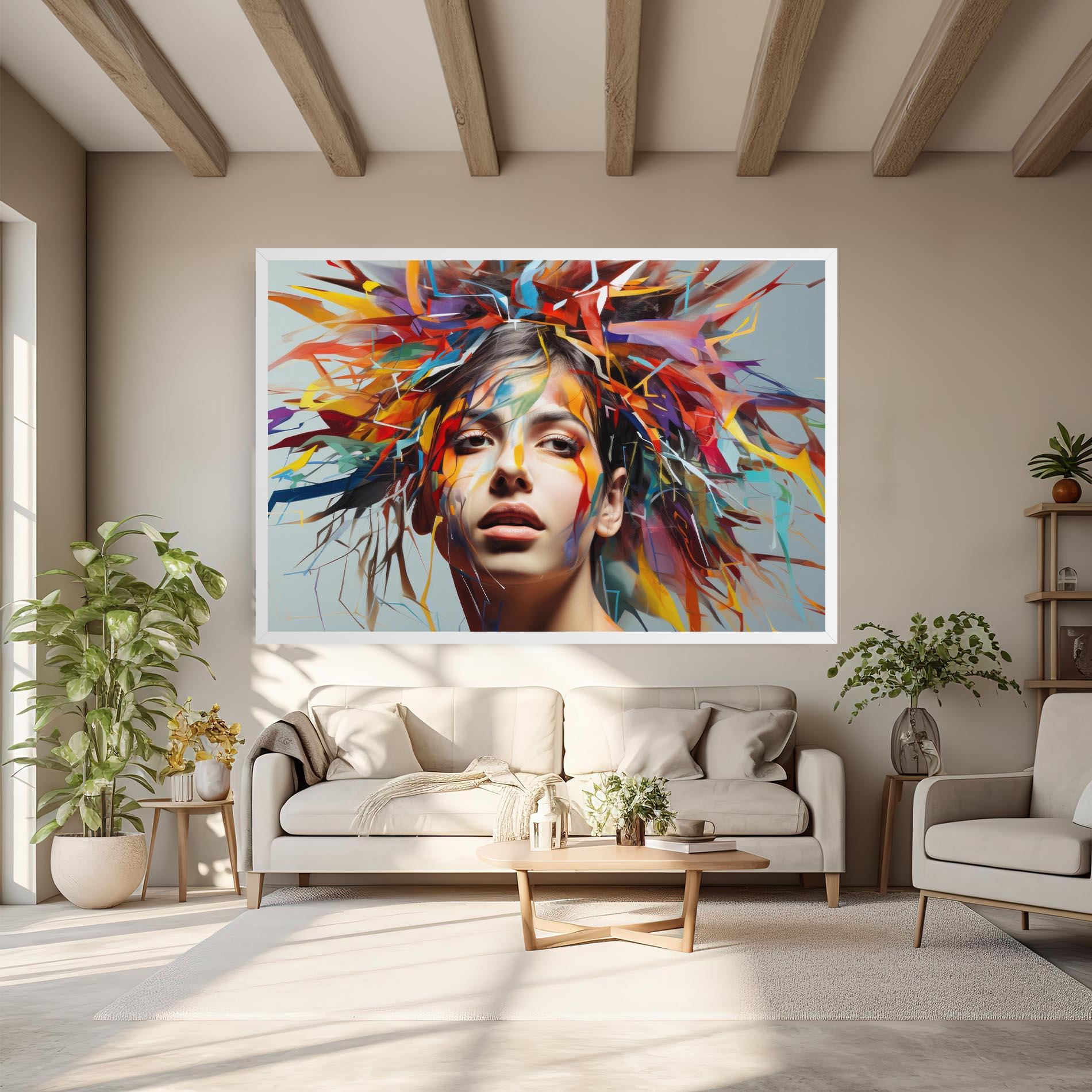 Obraz na Płótnie Colorful Paint Hair mockup 6