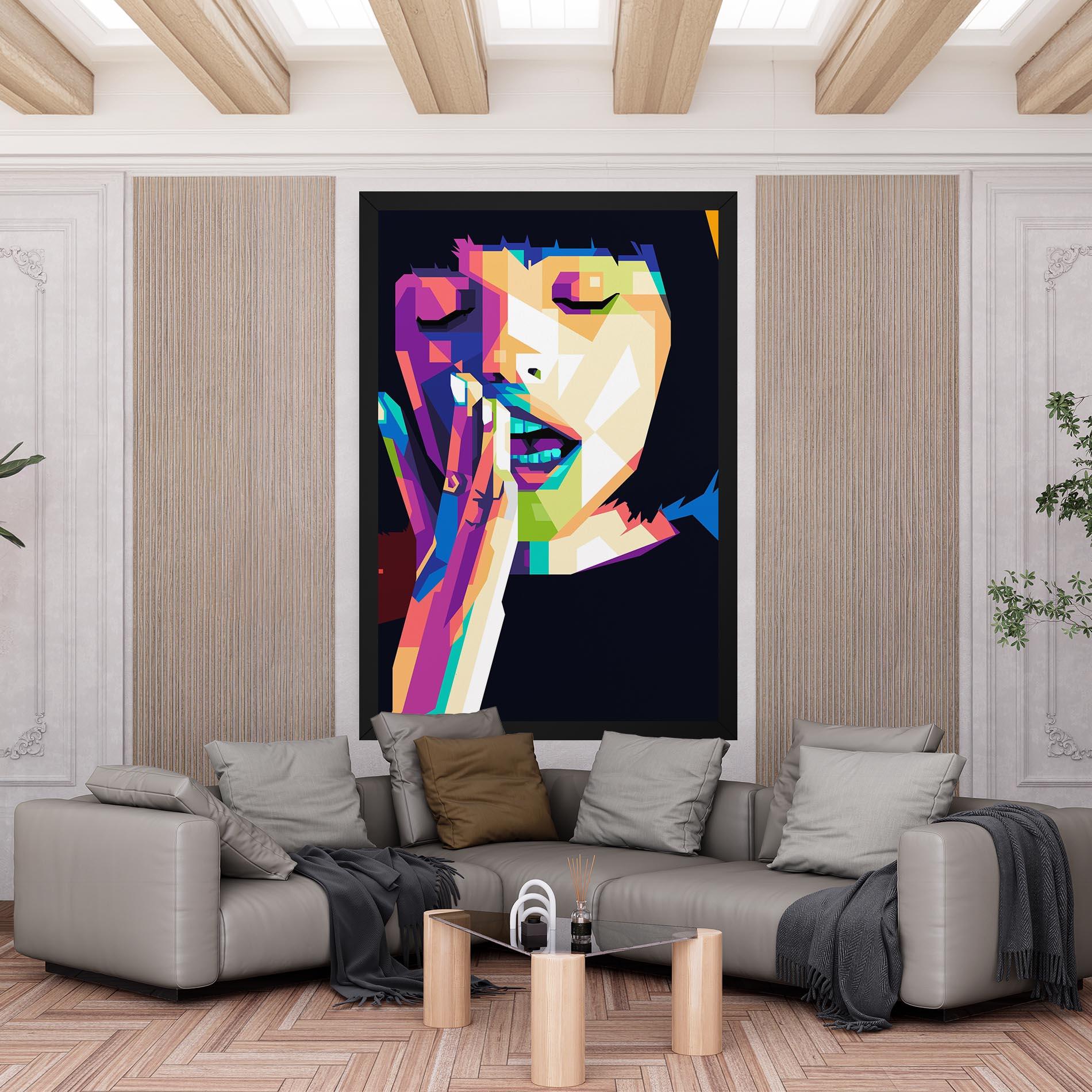 Obraz na Płótnie Polygonal Pretty Girl mockup 6