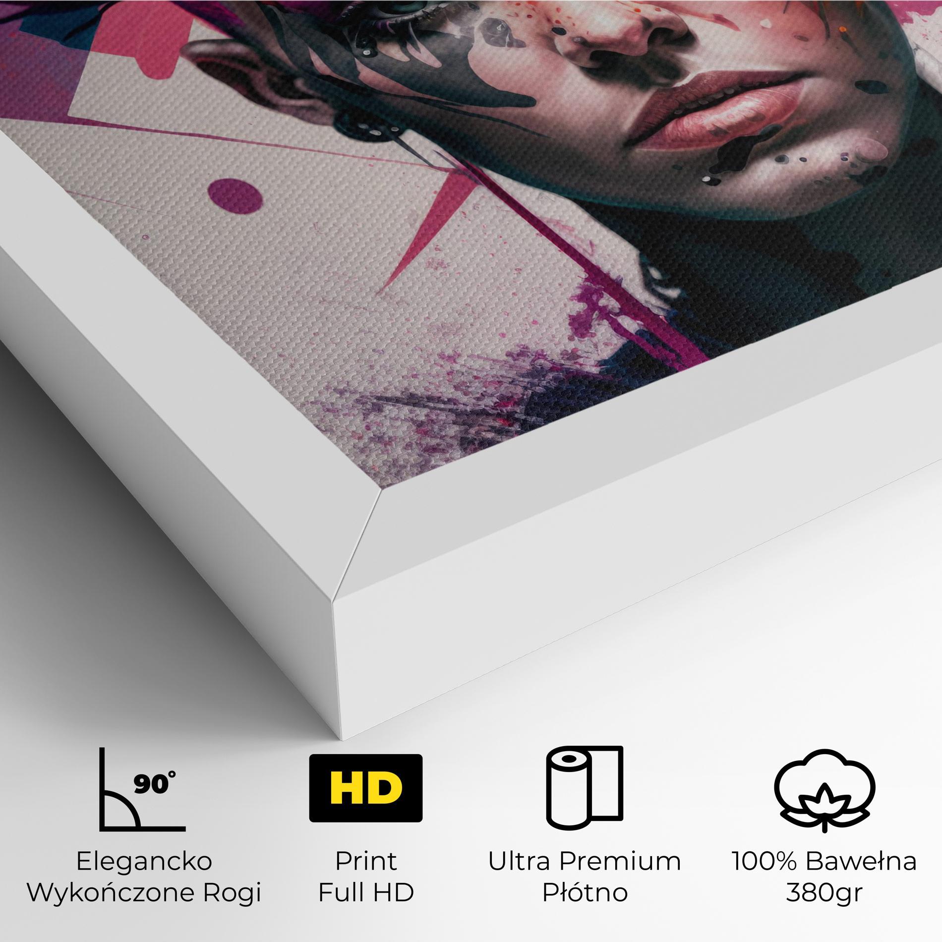 Obraz na Płótnie Abstract Pink Hair mockup 4