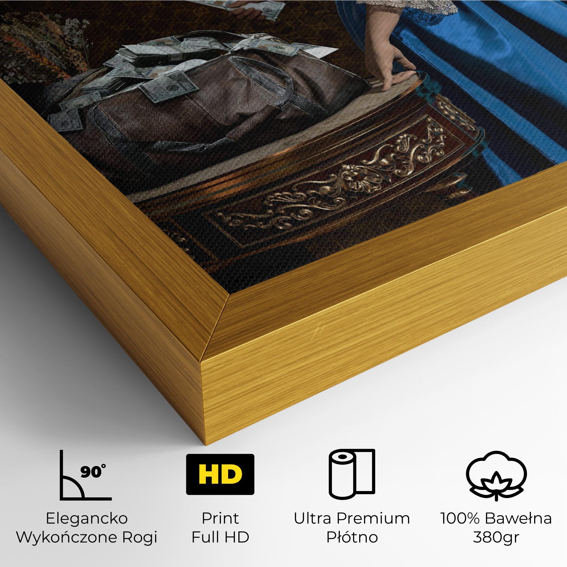 Obraz na Płótnie Vintage Money Heist mockup 4