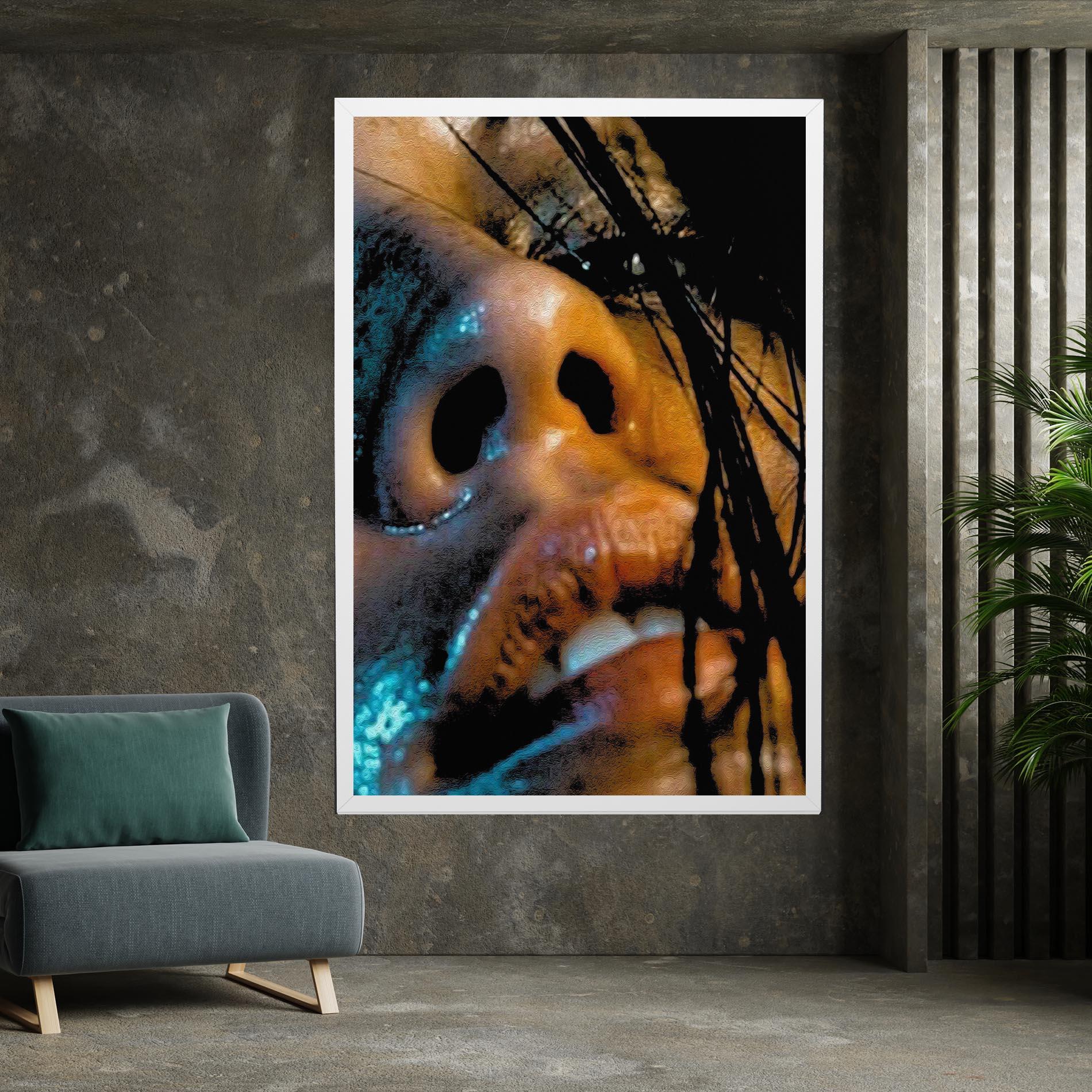 Obraz na Płótnie Blue Light Face mockup 7