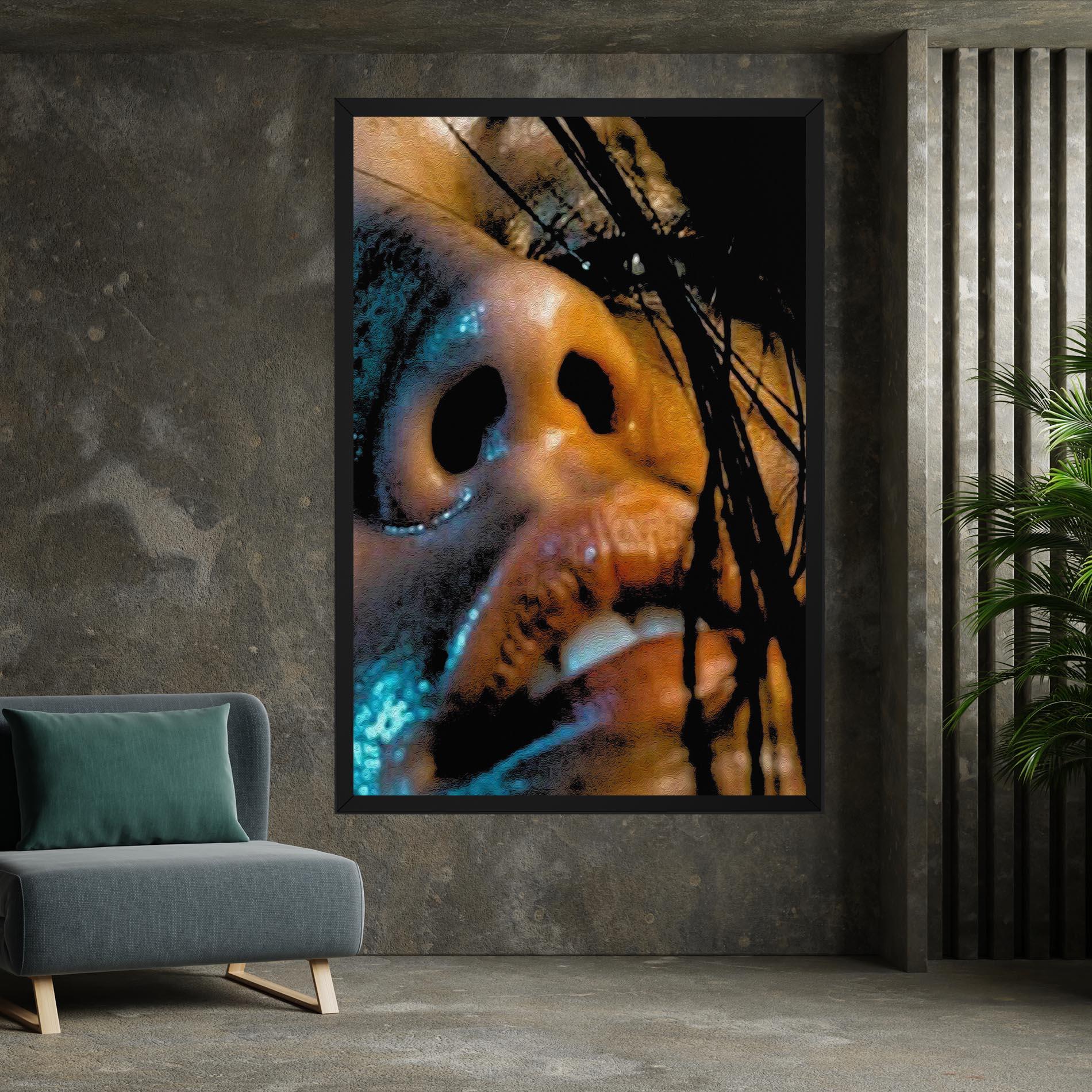 Obraz na Płótnie Blue Light Face mockup 7