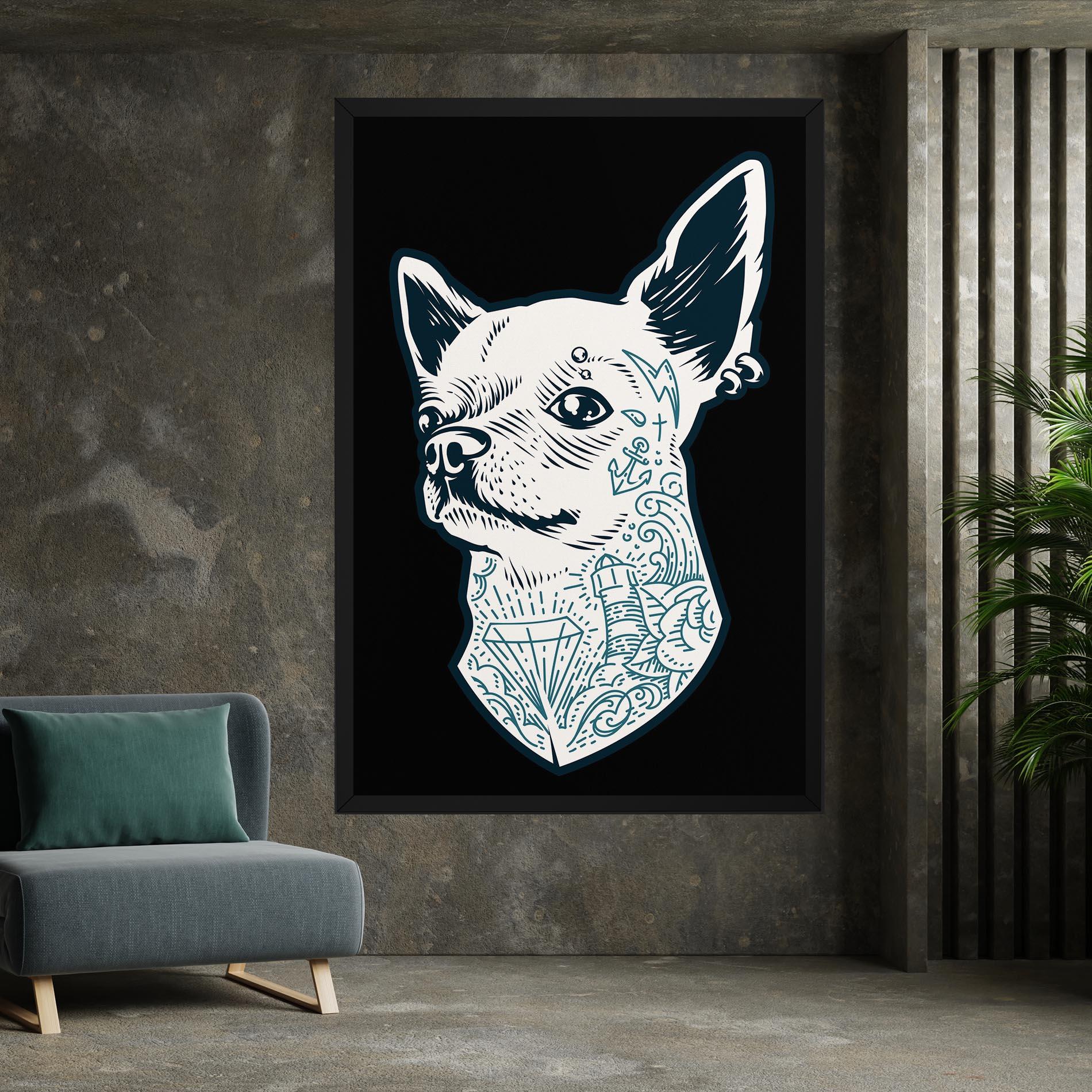 Obraz na Płótnie Chihuahua Tattoo mockup 7