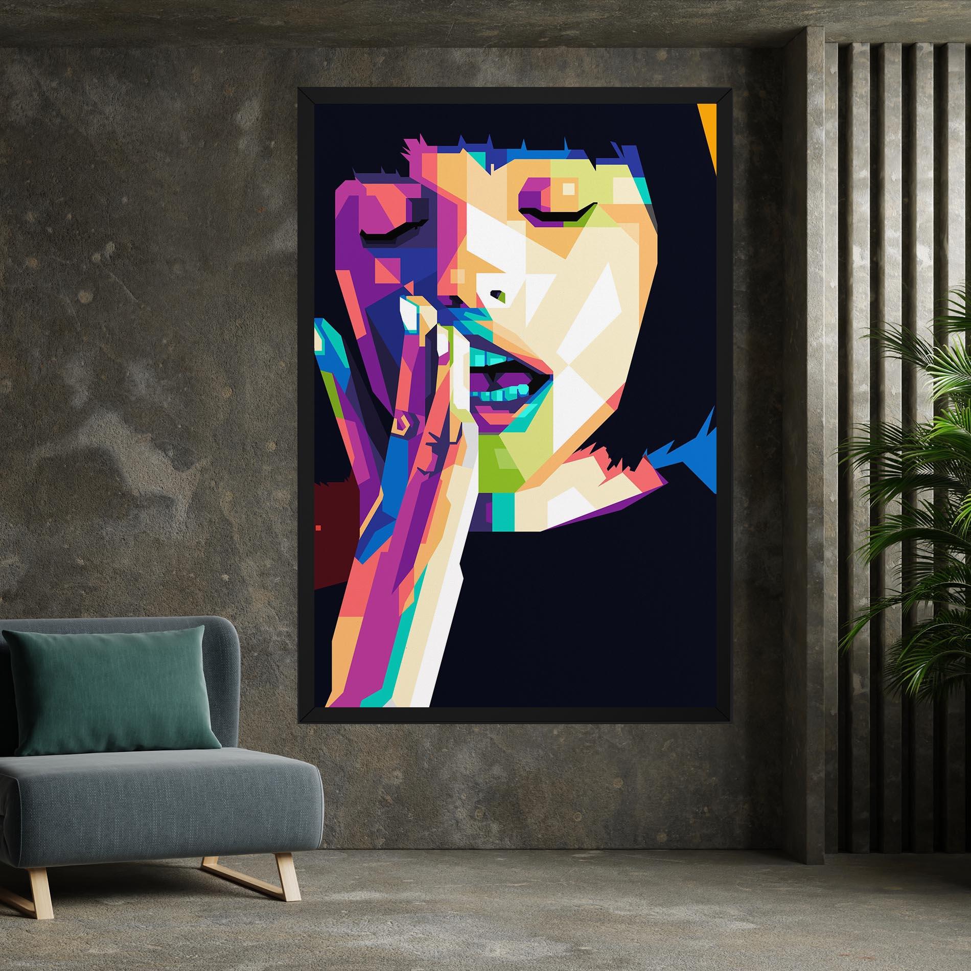 Obraz na Płótnie Polygonal Pretty Girl mockup 7