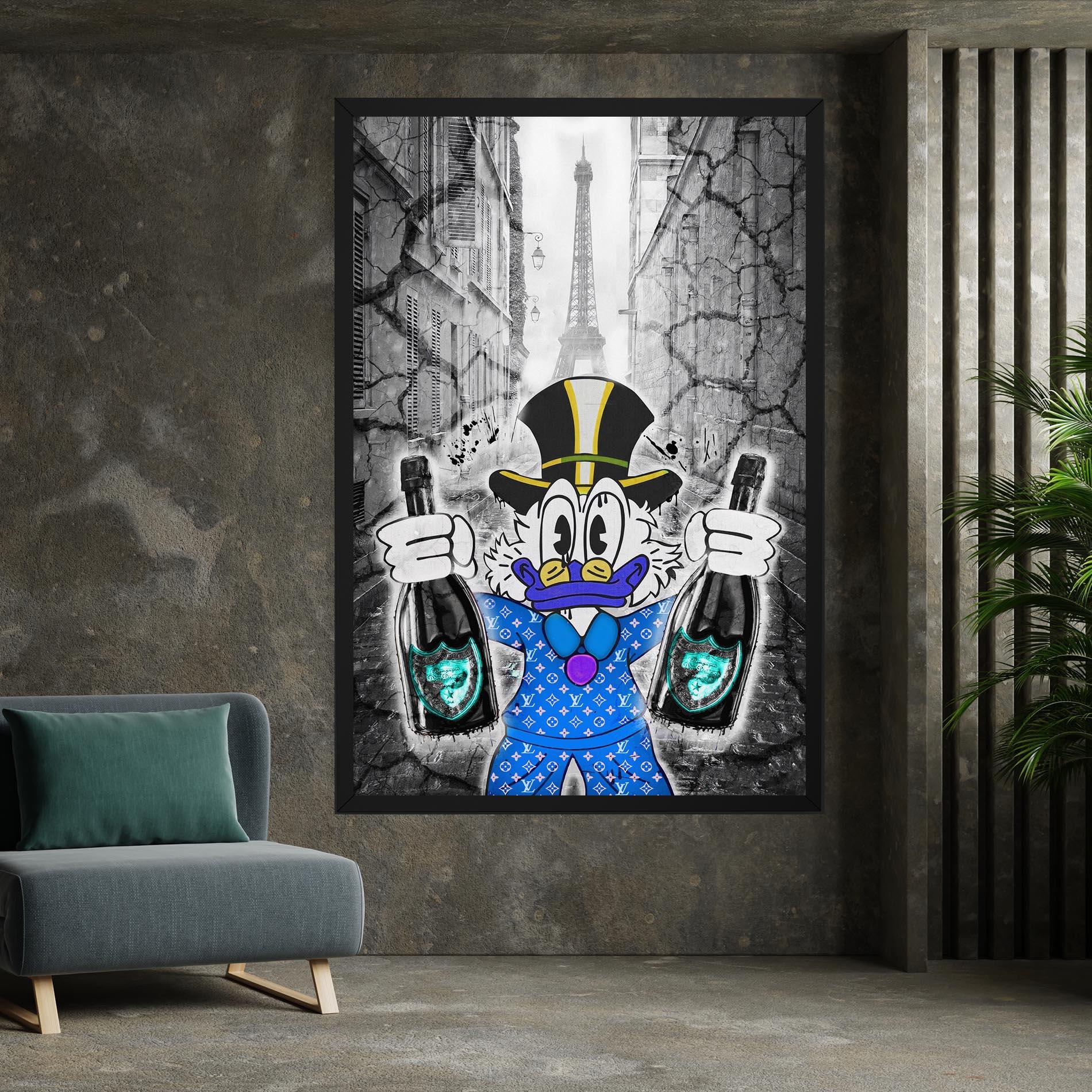 Obraz na Płótnie Wheres My Champagne Blue mockup 7