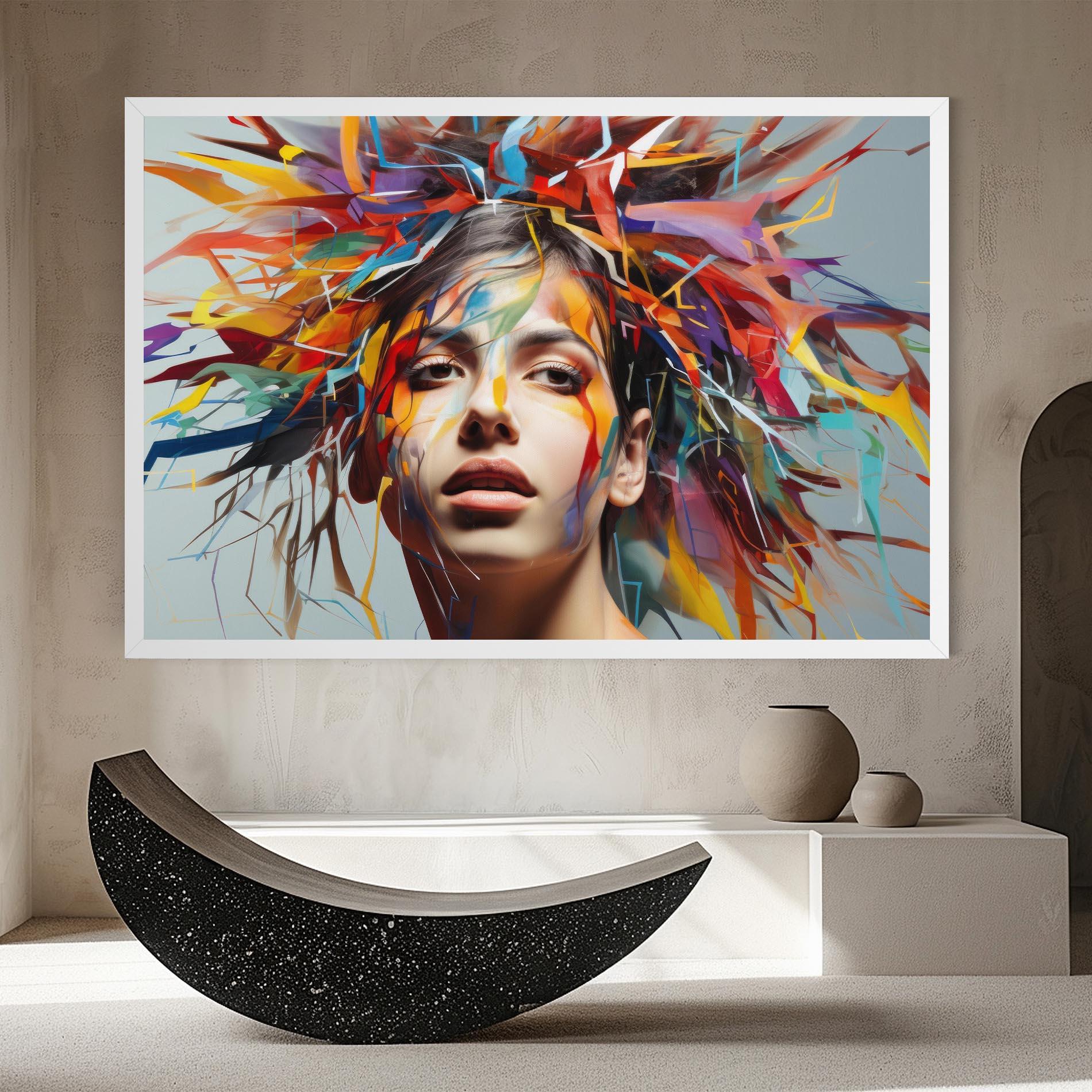 Obraz na Płótnie Colorful Paint Hair mockup 8