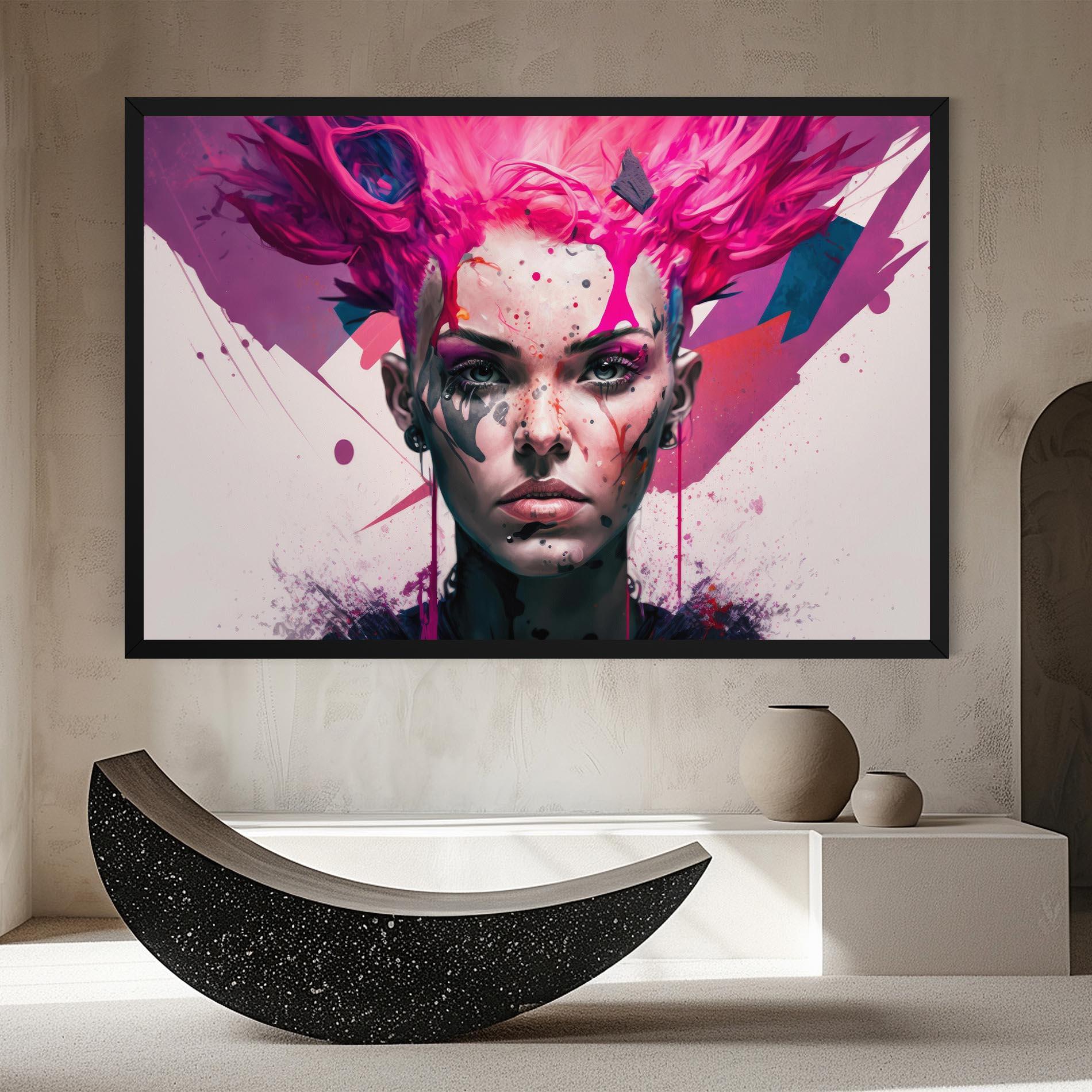 Obraz na Płótnie Abstract Pink Hair mockup 8