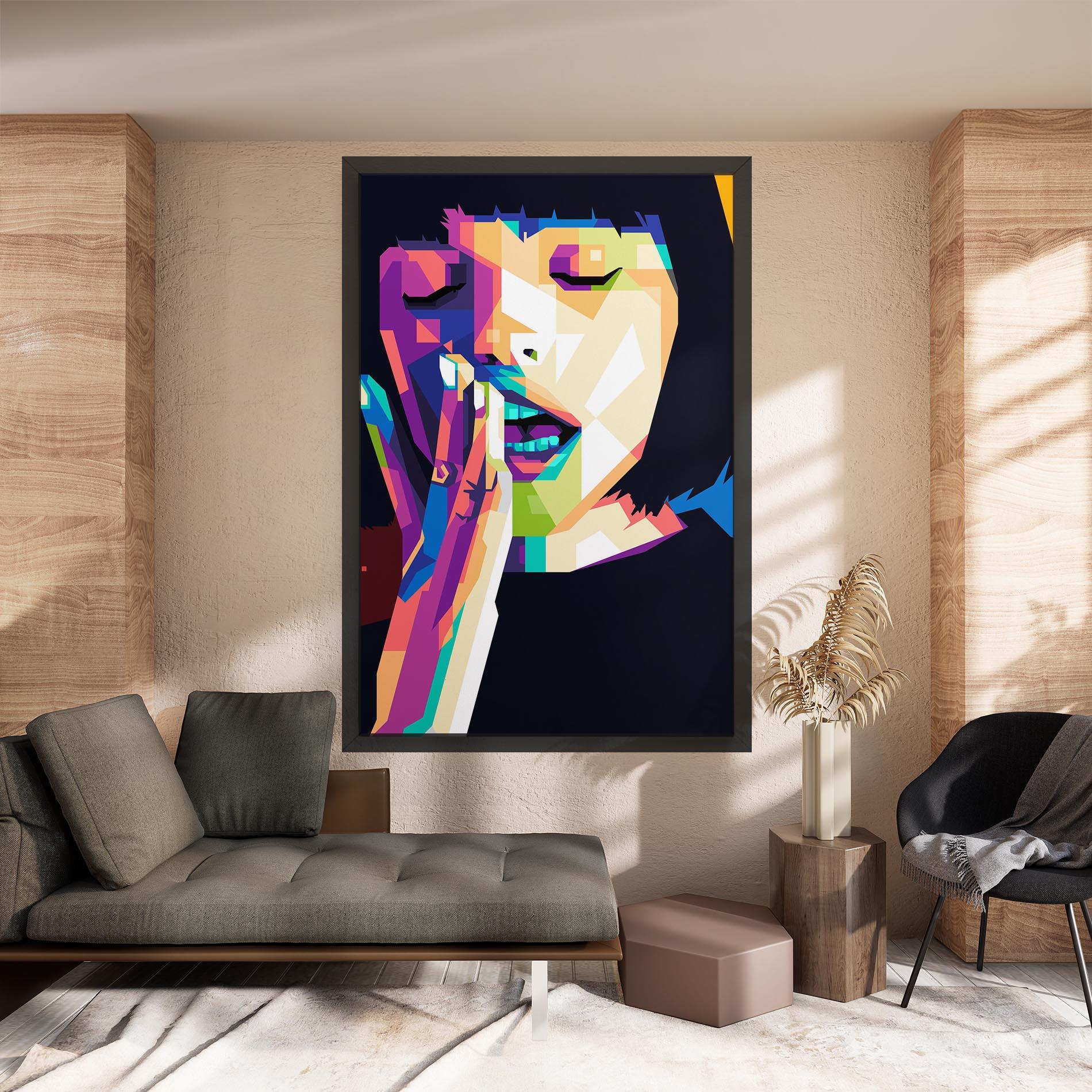 Obraz na Płótnie Polygonal Pretty Girl mockup 8