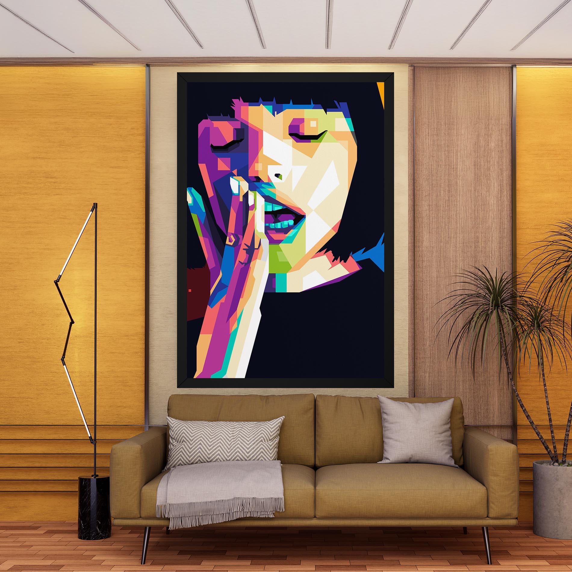 Obraz na Płótnie Polygonal Pretty Girl mockup 9