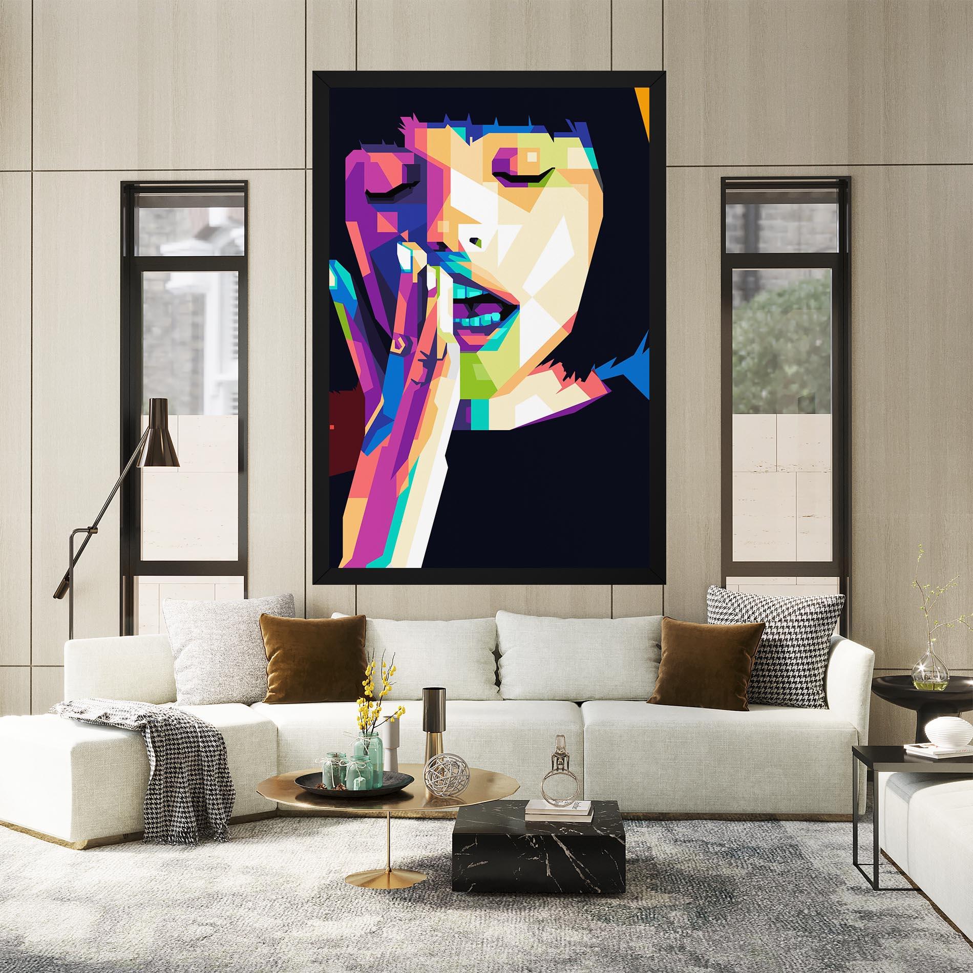 Obraz na Płótnie Polygonal Pretty Girl mockup 2