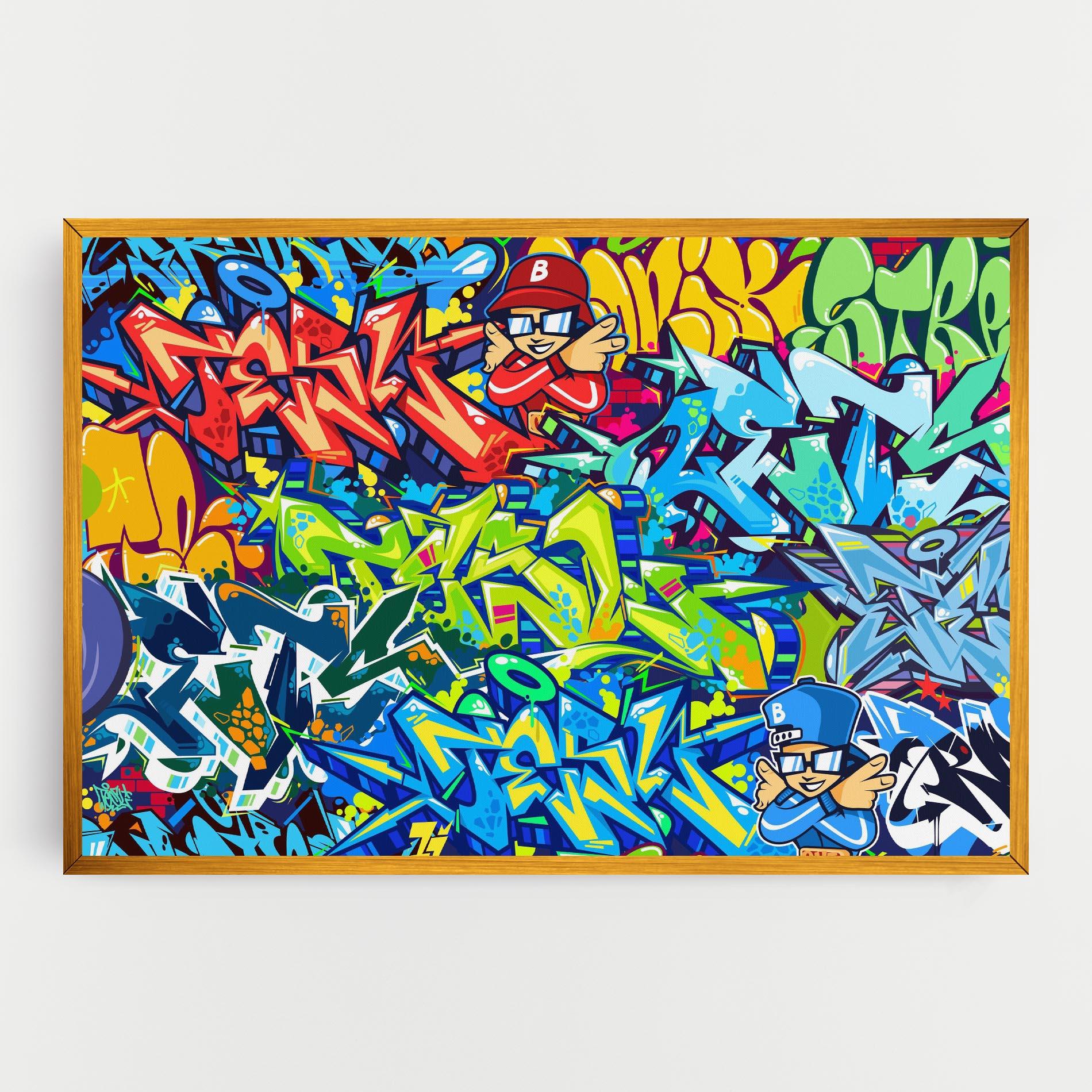 Obraz na Płótnie Colorful Graffiti mockup 0