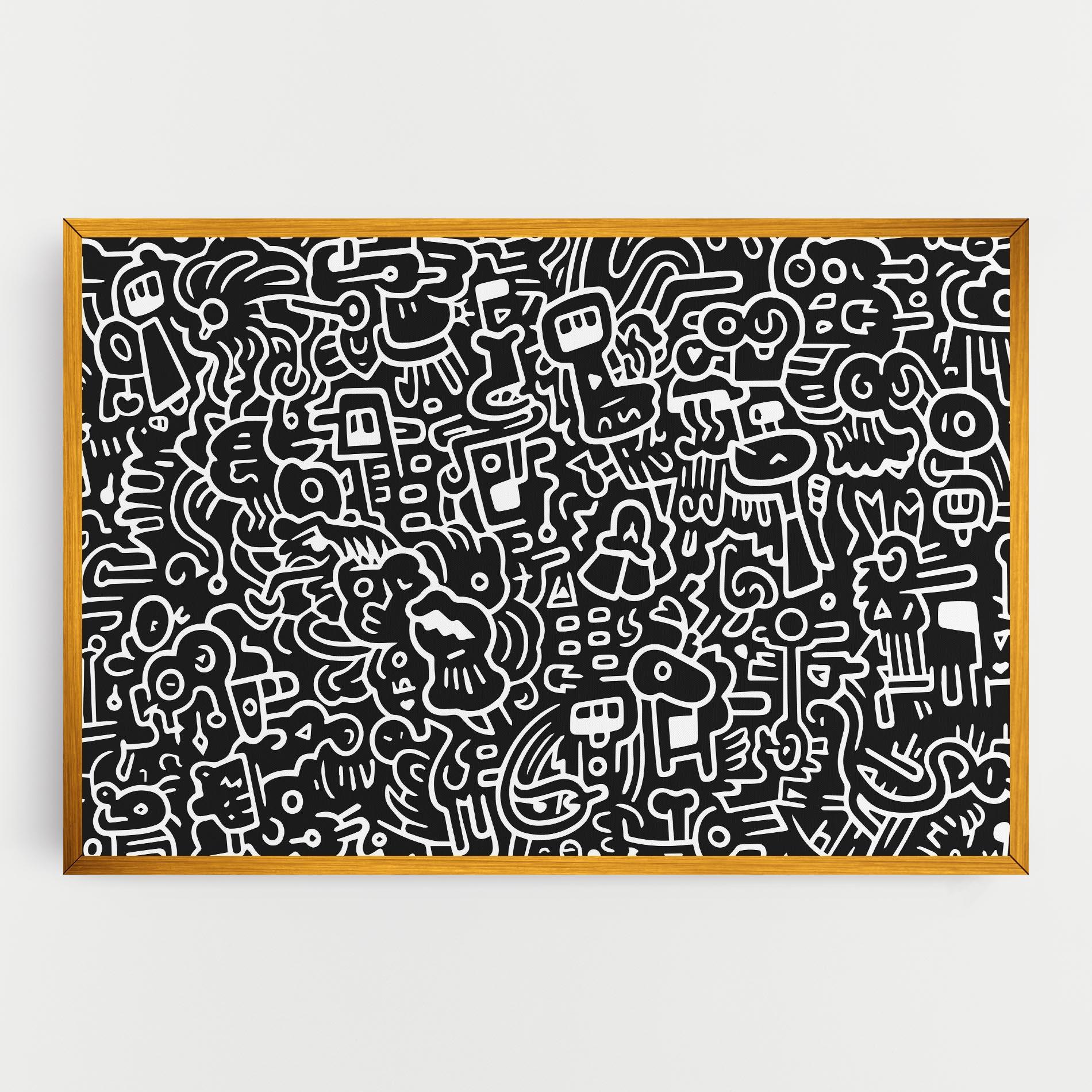 Obraz na Płótnie White Line Doodle mockup 0