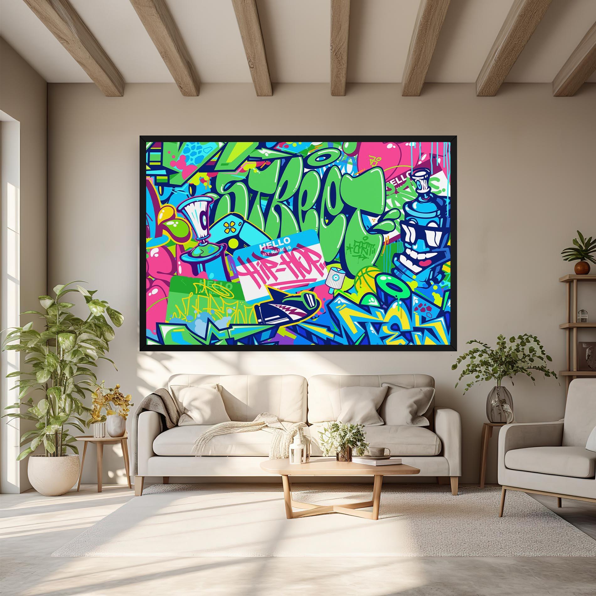 Obraz na Płótnie Colorful Hip Hop mockup 6