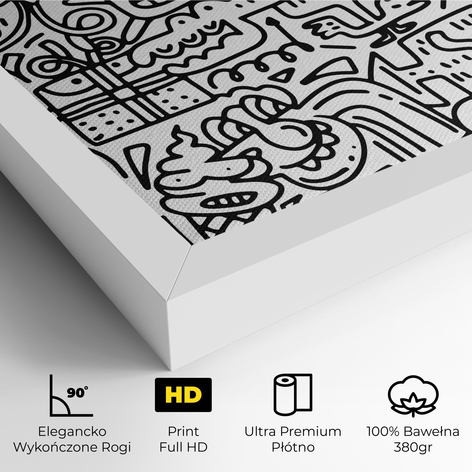 Obraz na Płótnie Doodle Black Line mockup 4