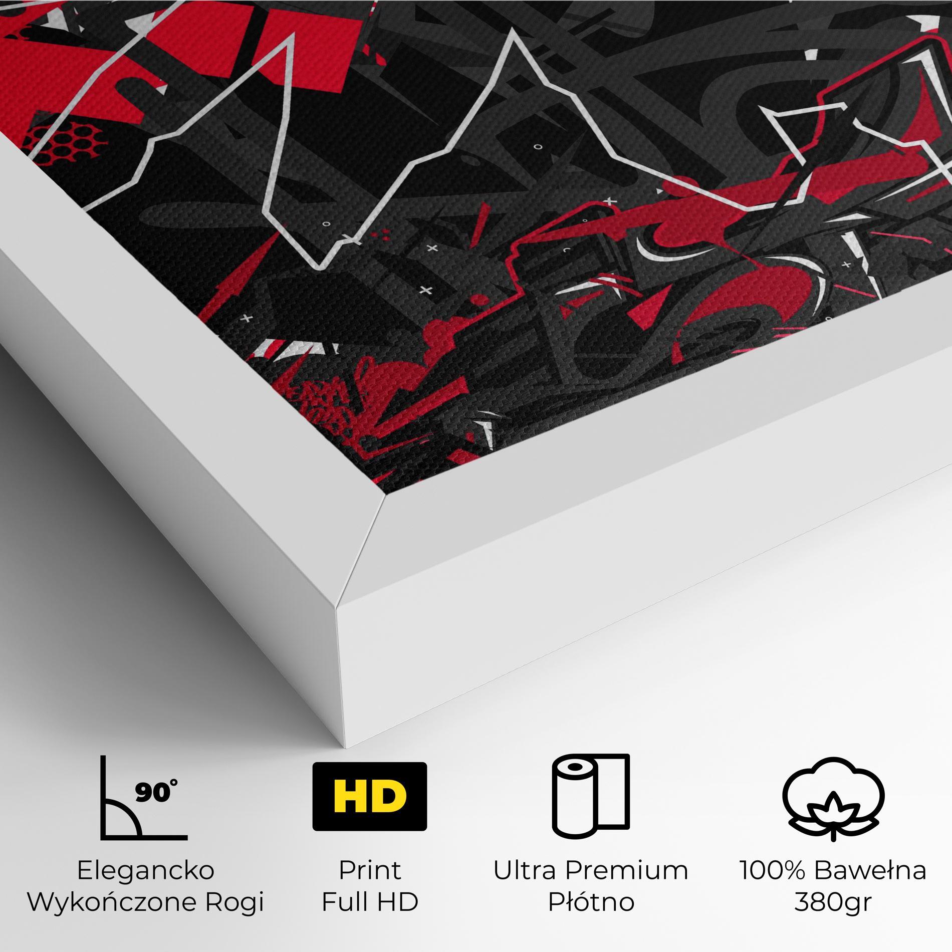 Obraz na Płótnie Grey Red Graffiti mockup 4