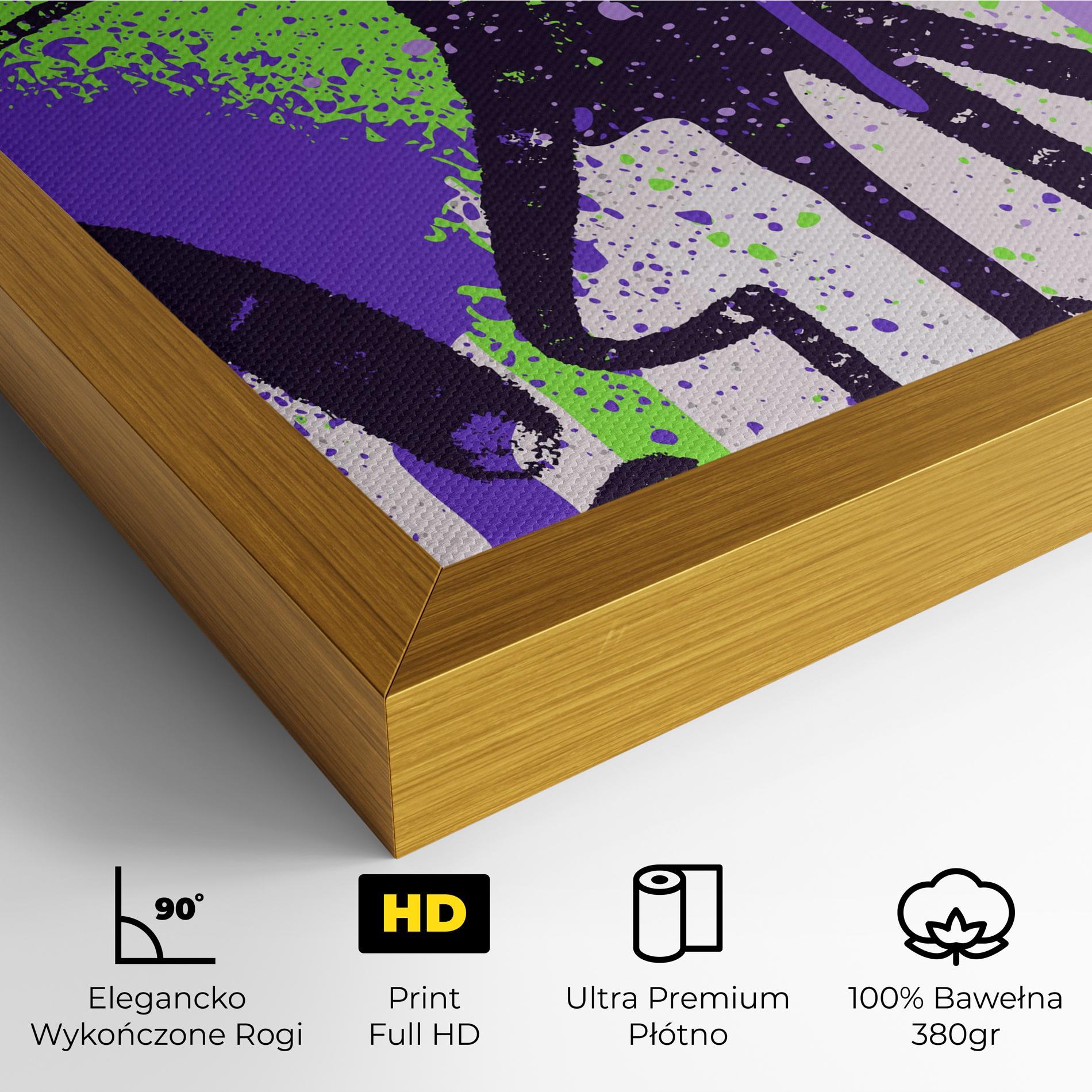 Obraz na Płótnie Green Purple Graffiti mockup 4