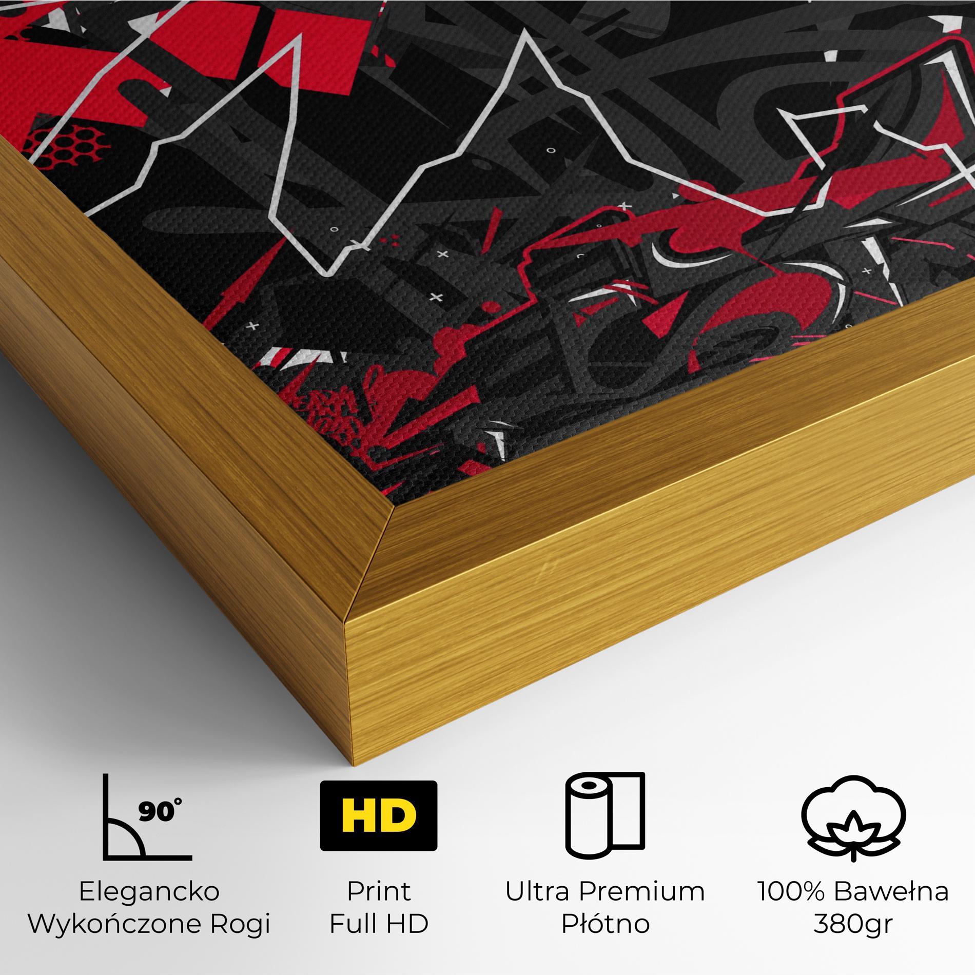 Obraz na Płótnie Grey Red Graffiti mockup 4