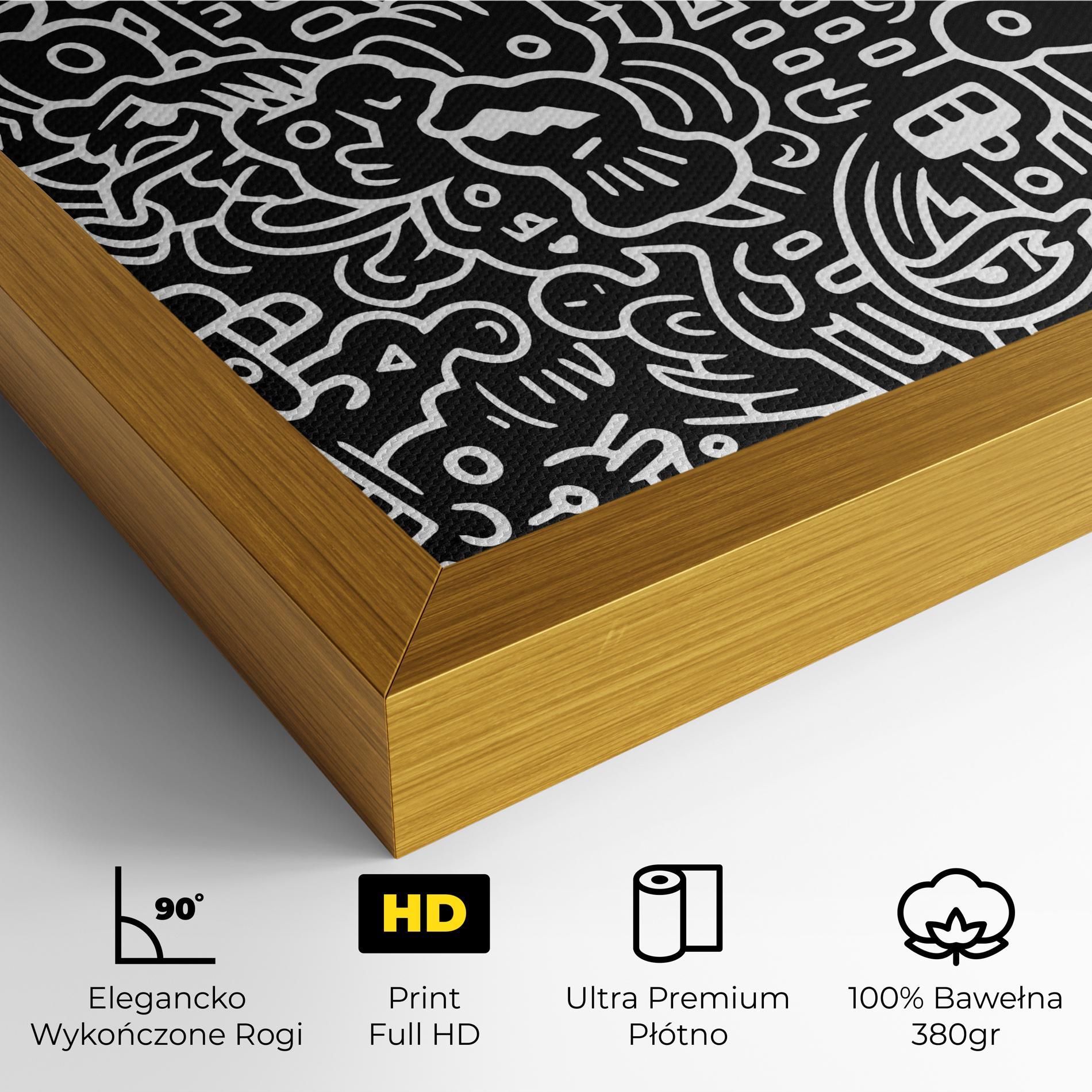 Obraz na Płótnie White Line Doodle mockup 4