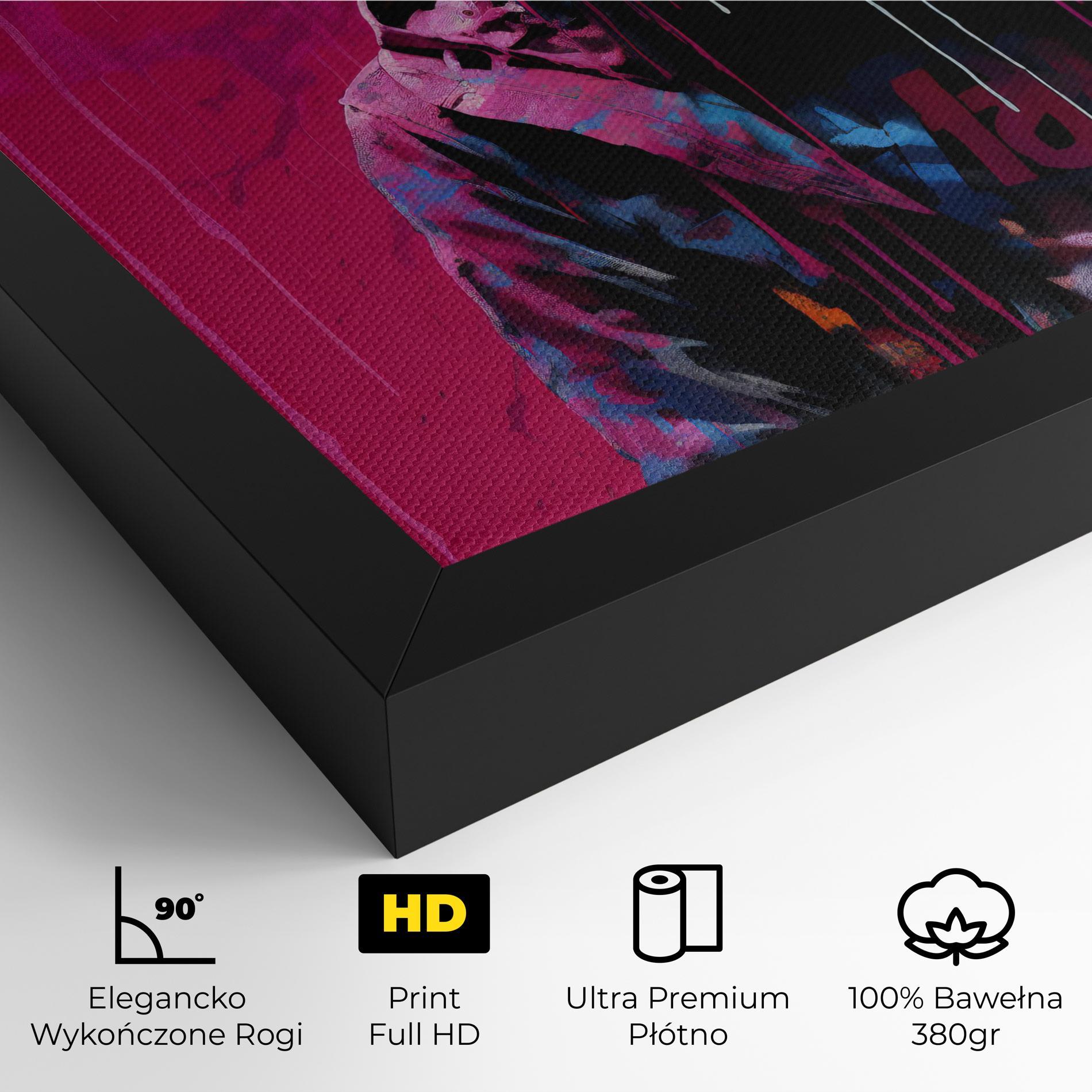 Obraz na Płótnie Blue Pink Falling Paint mockup 4