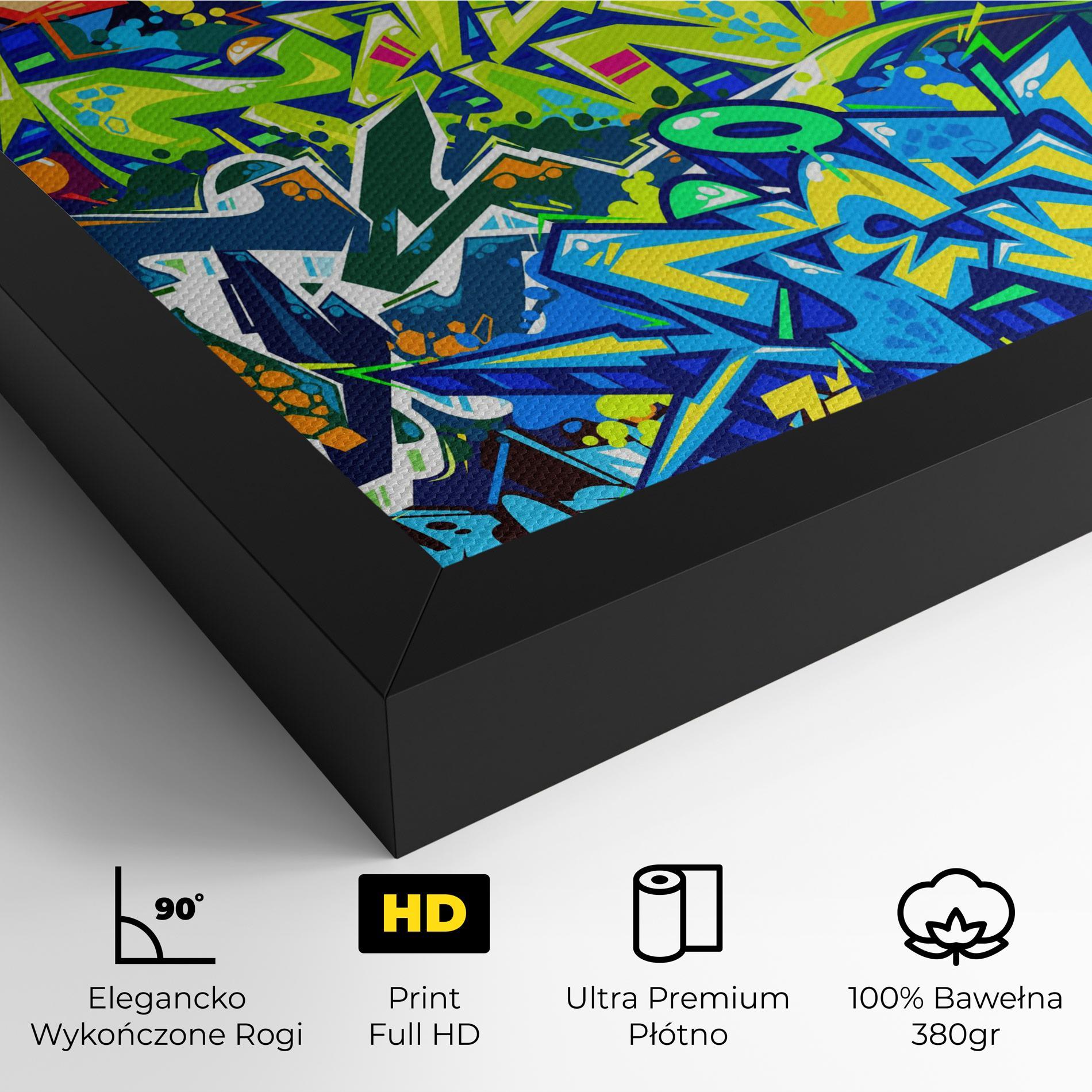 Obraz na Płótnie Colorful Graffiti mockup 4