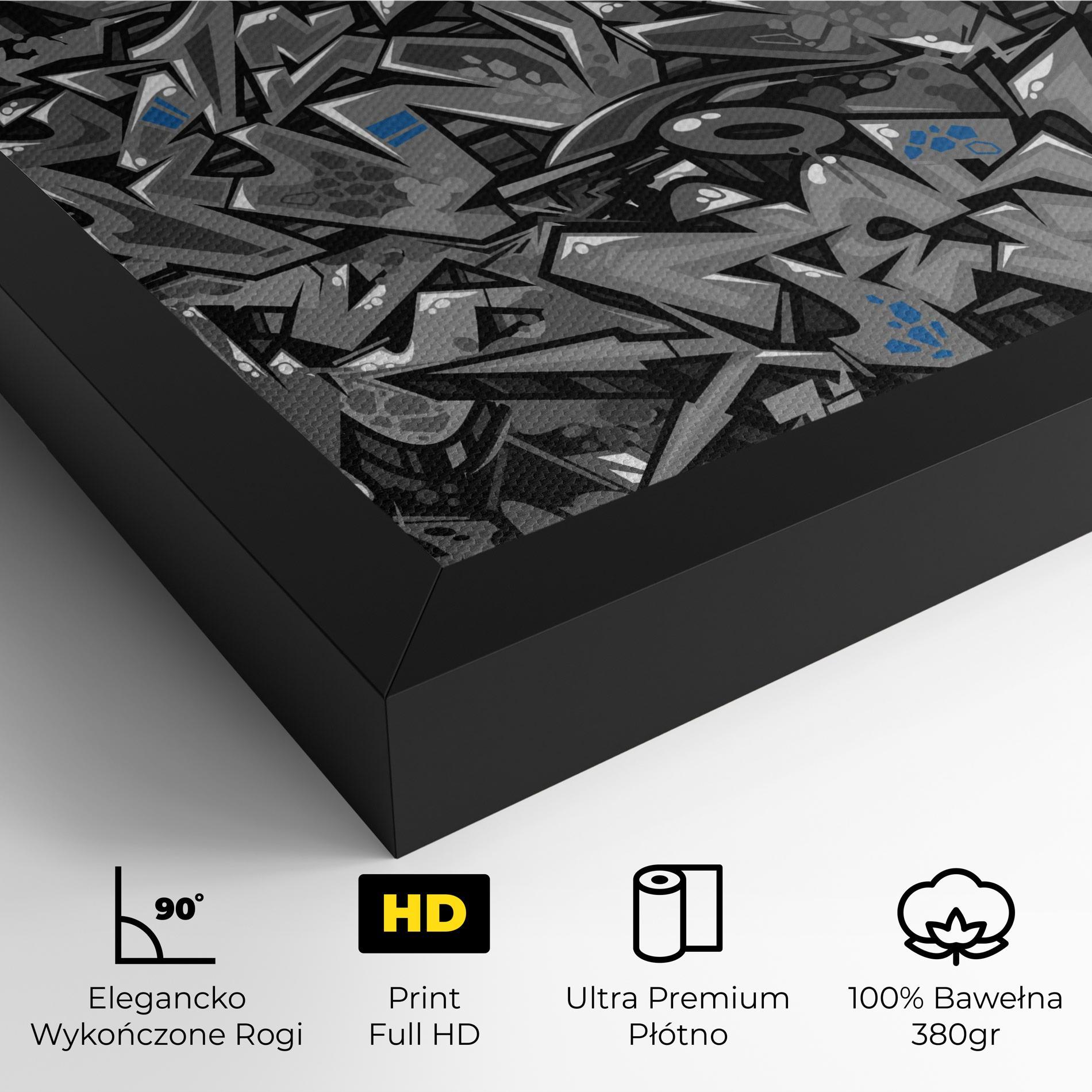 Obraz na Płótnie Grey Blue Graffiti mockup 4