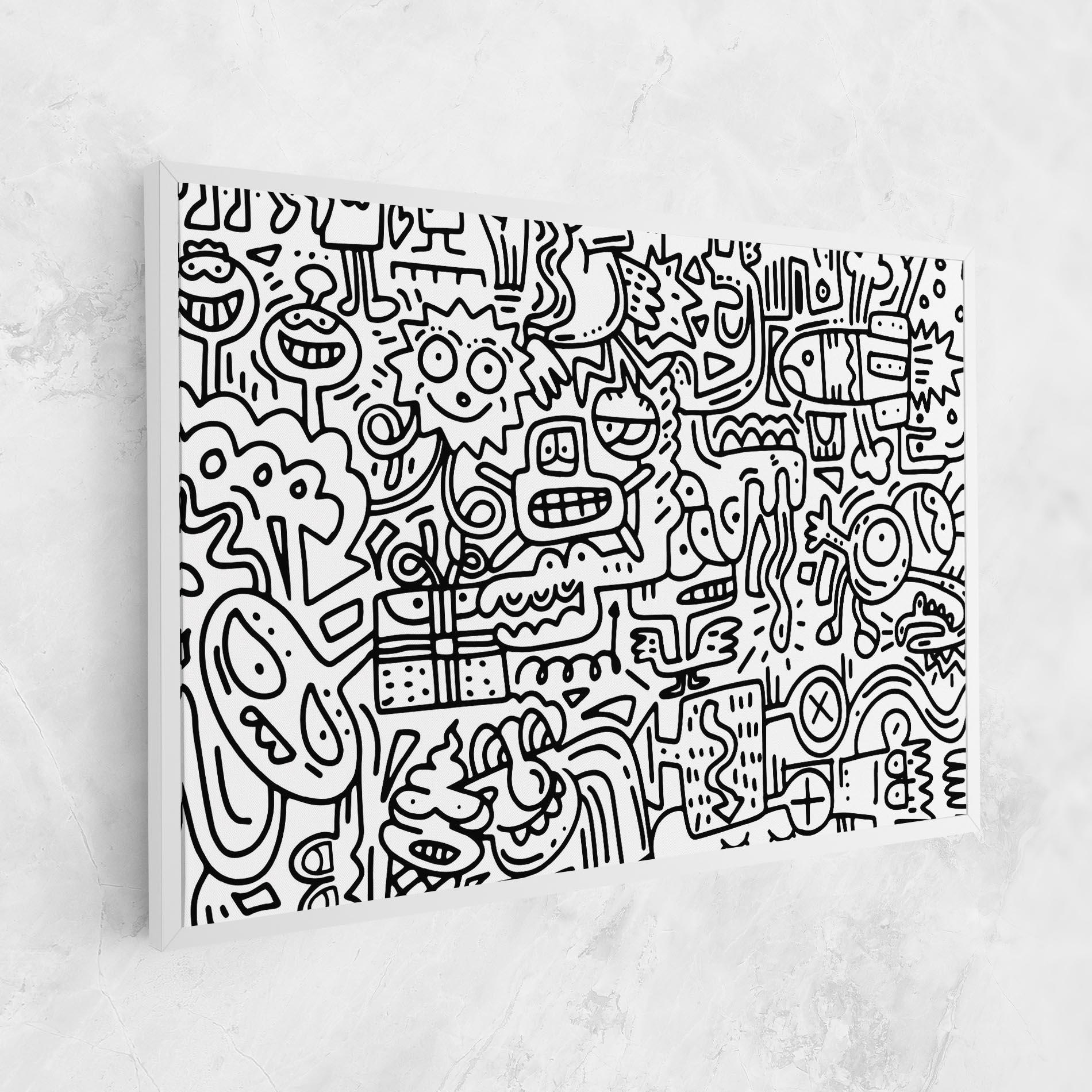 Obraz na Płótnie Doodle Black Line mockup 1