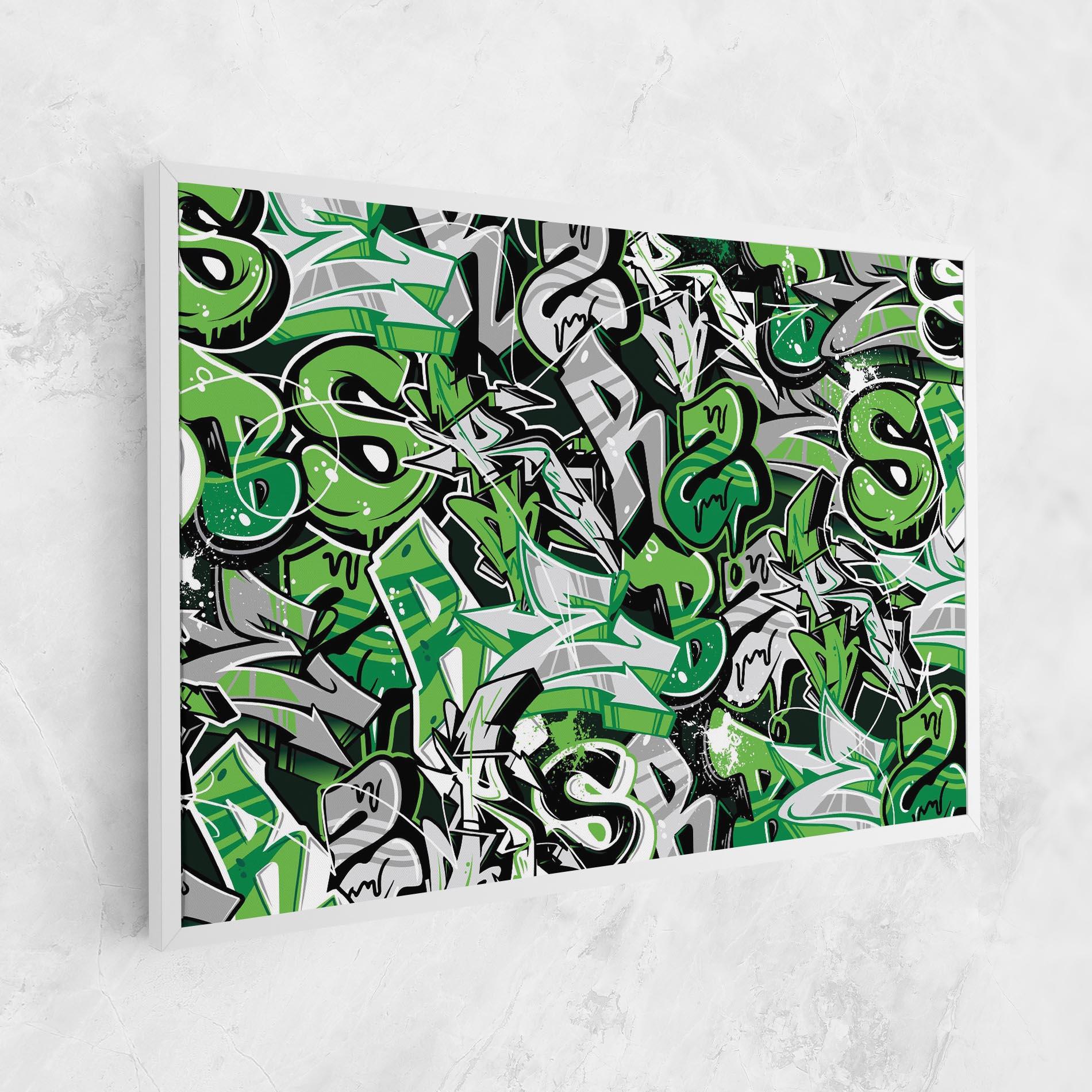 Obraz na Płótnie Green Graffiti Letters mockup 1