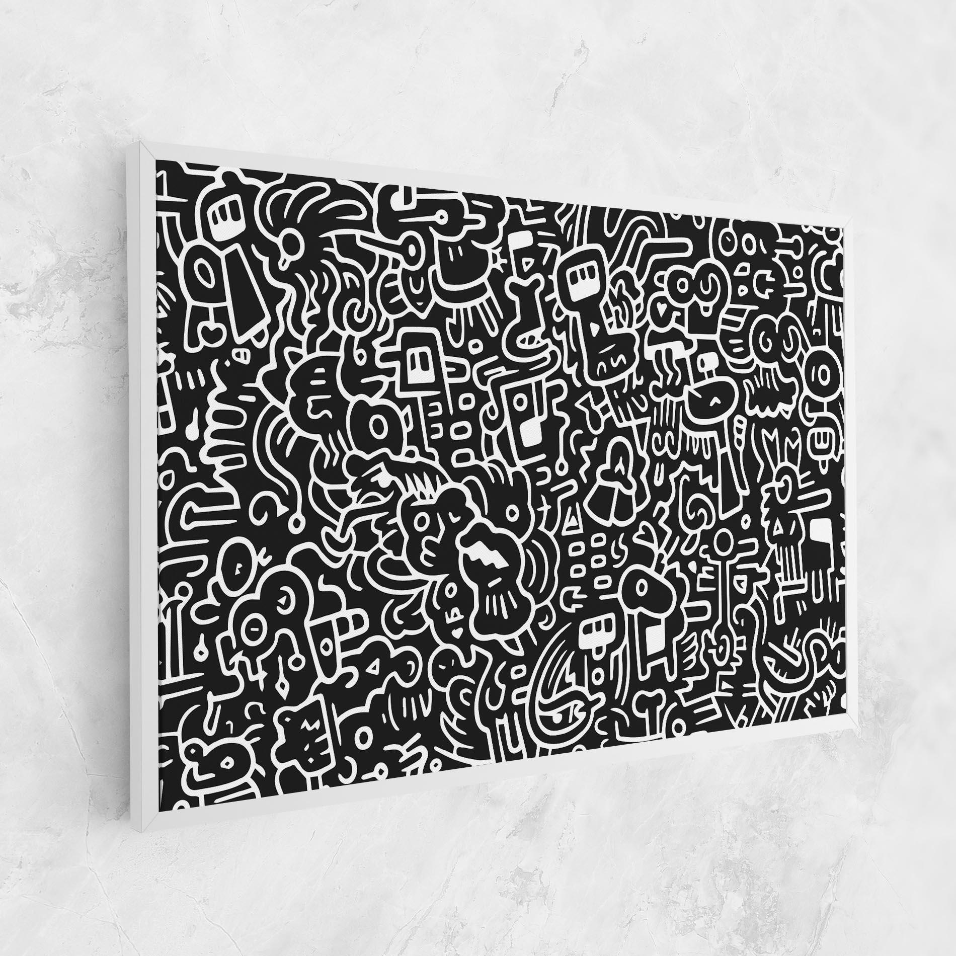 Obraz na Płótnie White Line Doodle mockup 1