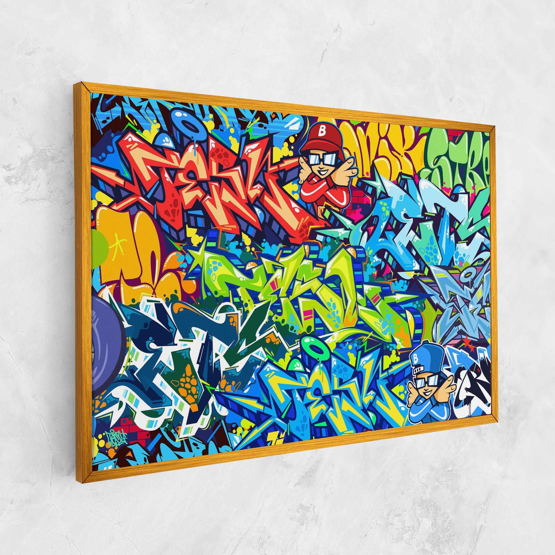 Obraz na Płótnie Colorful Graffiti mockup 1