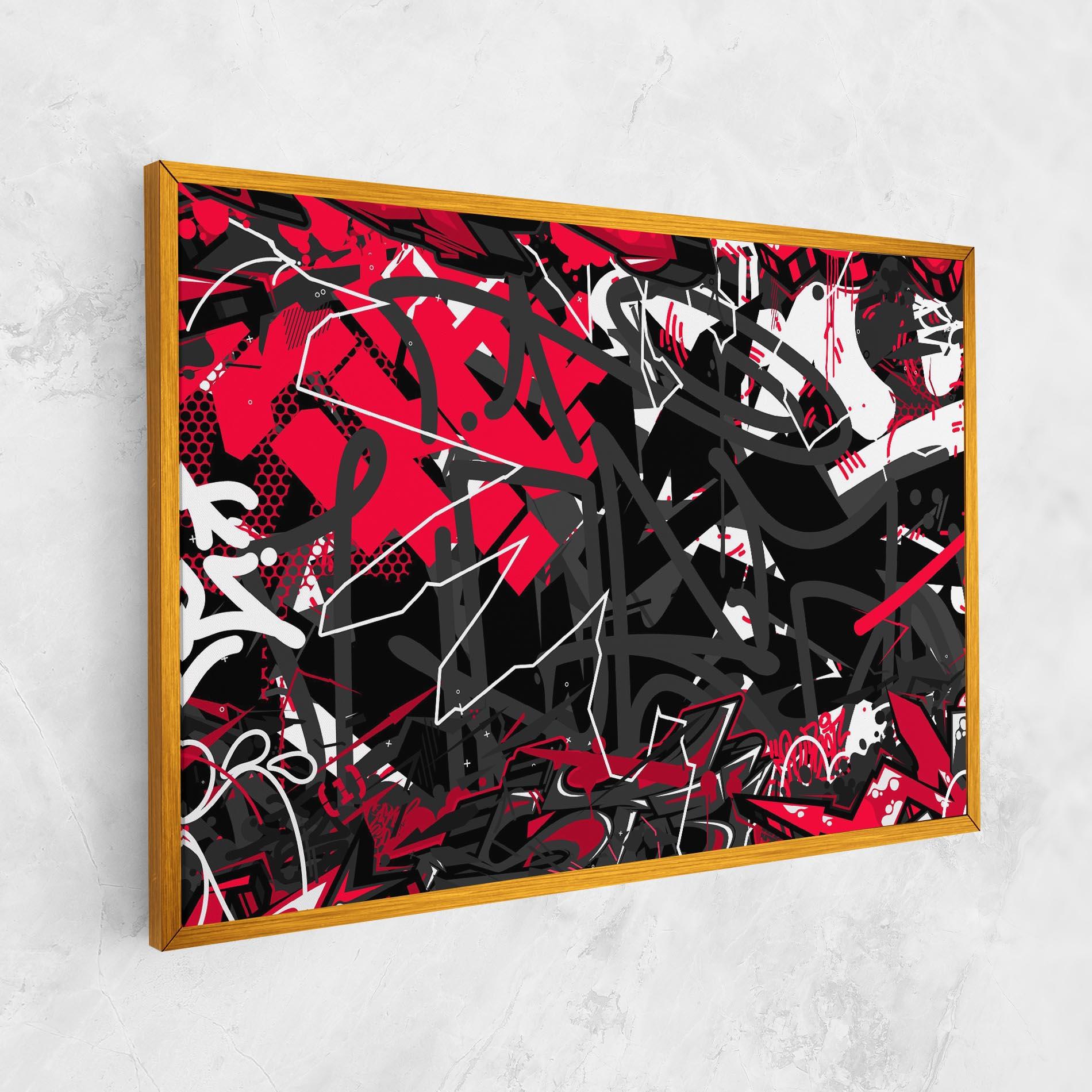 Obraz na Płótnie Grey Red Graffiti mockup 1