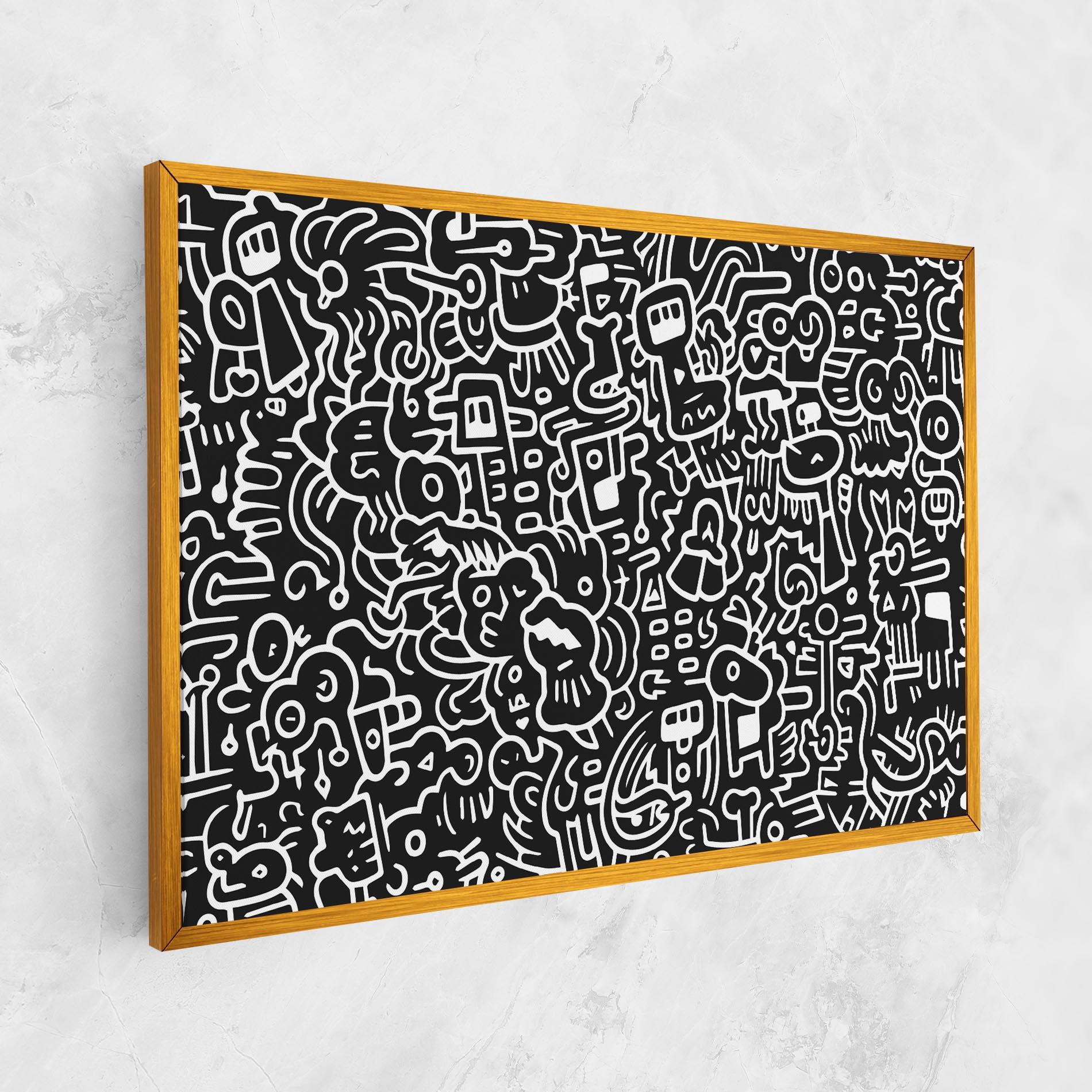 Obraz na Płótnie White Line Doodle mockup 1