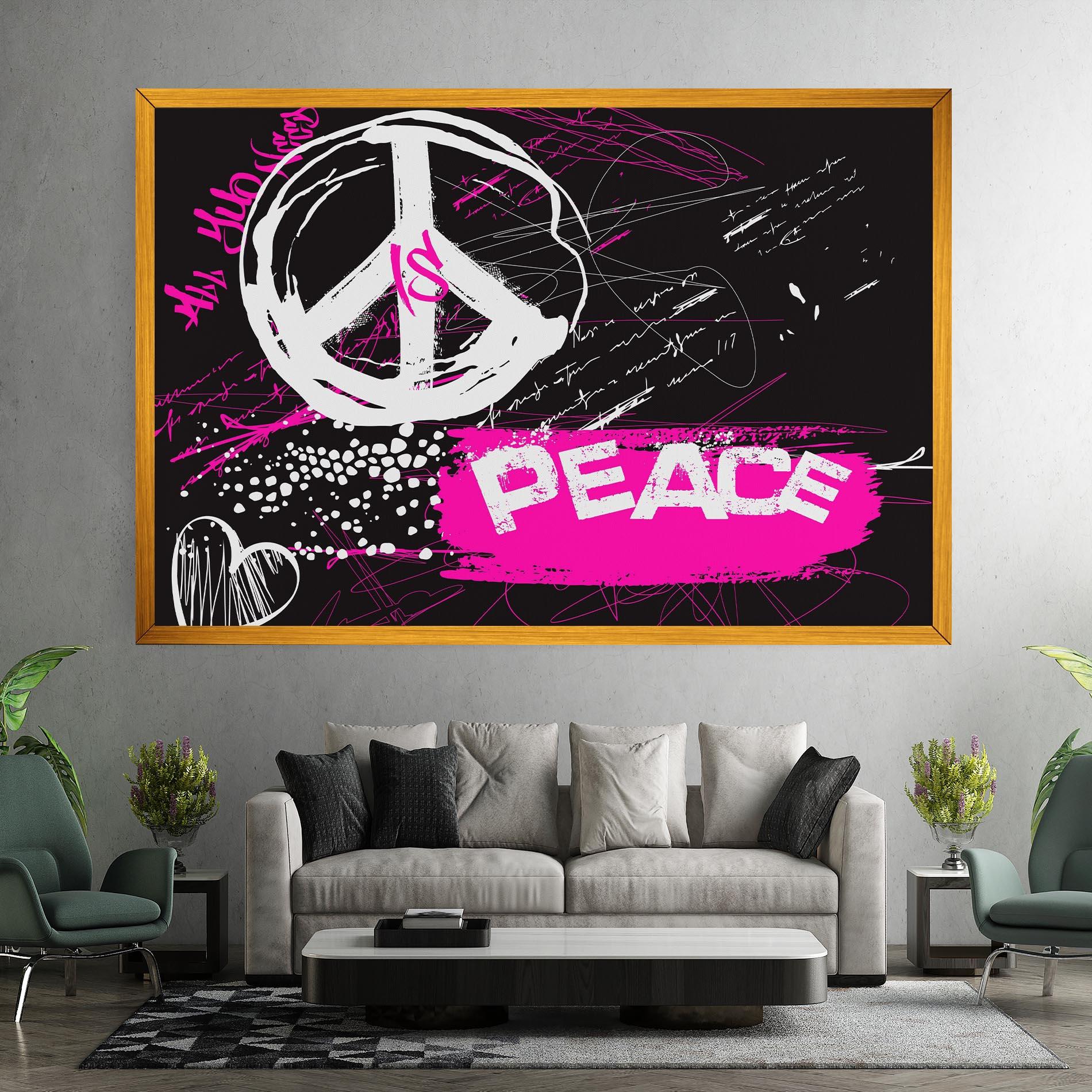 Obraz na Płótnie Graffiti Pink Peace mockup 7
