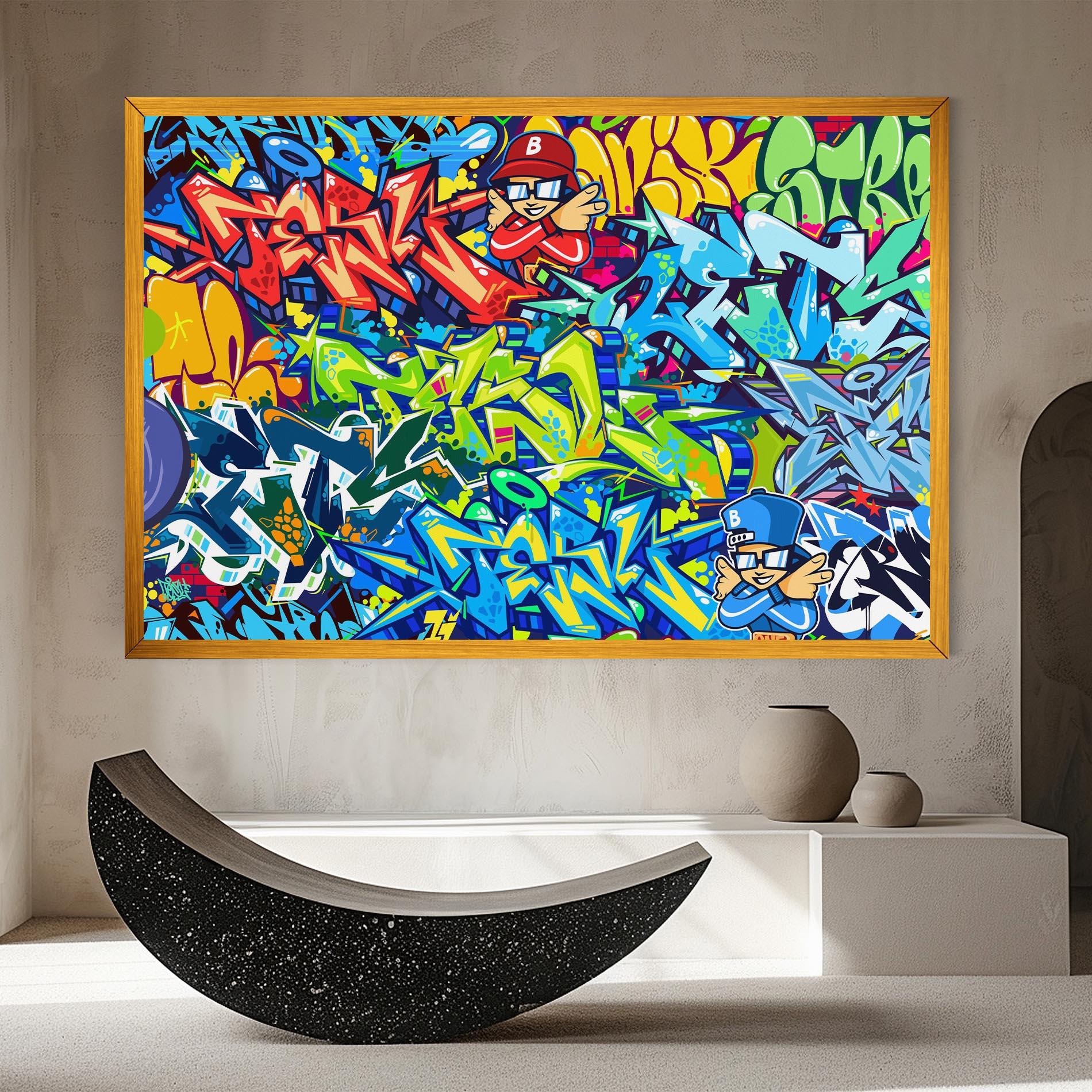 Obraz na Płótnie Colorful Graffiti mockup 8