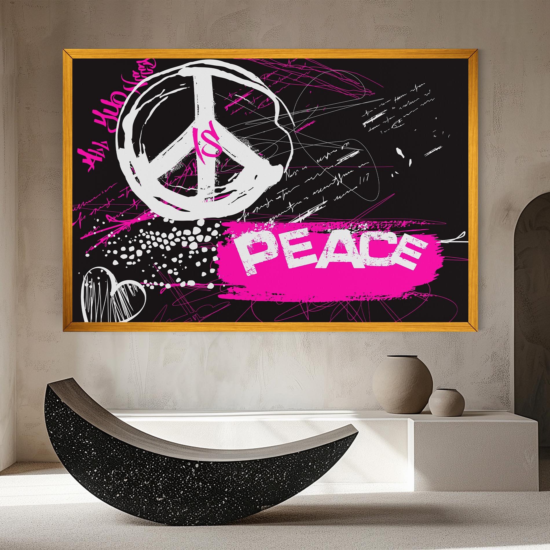 Obraz na Płótnie Graffiti Pink Peace mockup 8