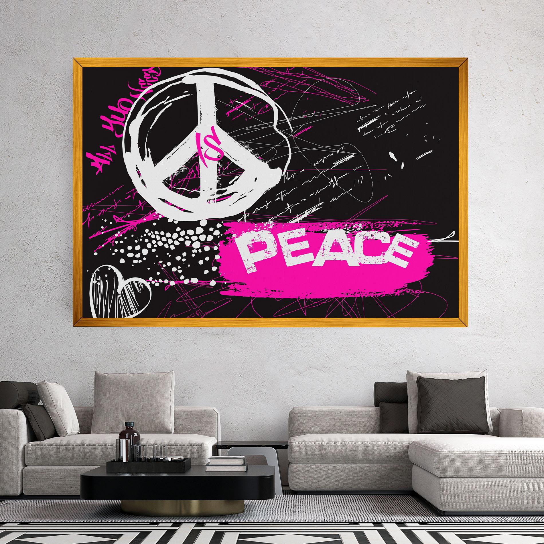 Obraz na Płótnie Graffiti Pink Peace mockup 2